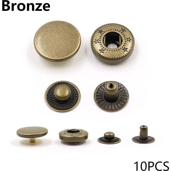 100 Juegos Botones a Presión 15mm Hobby Trendy Negro