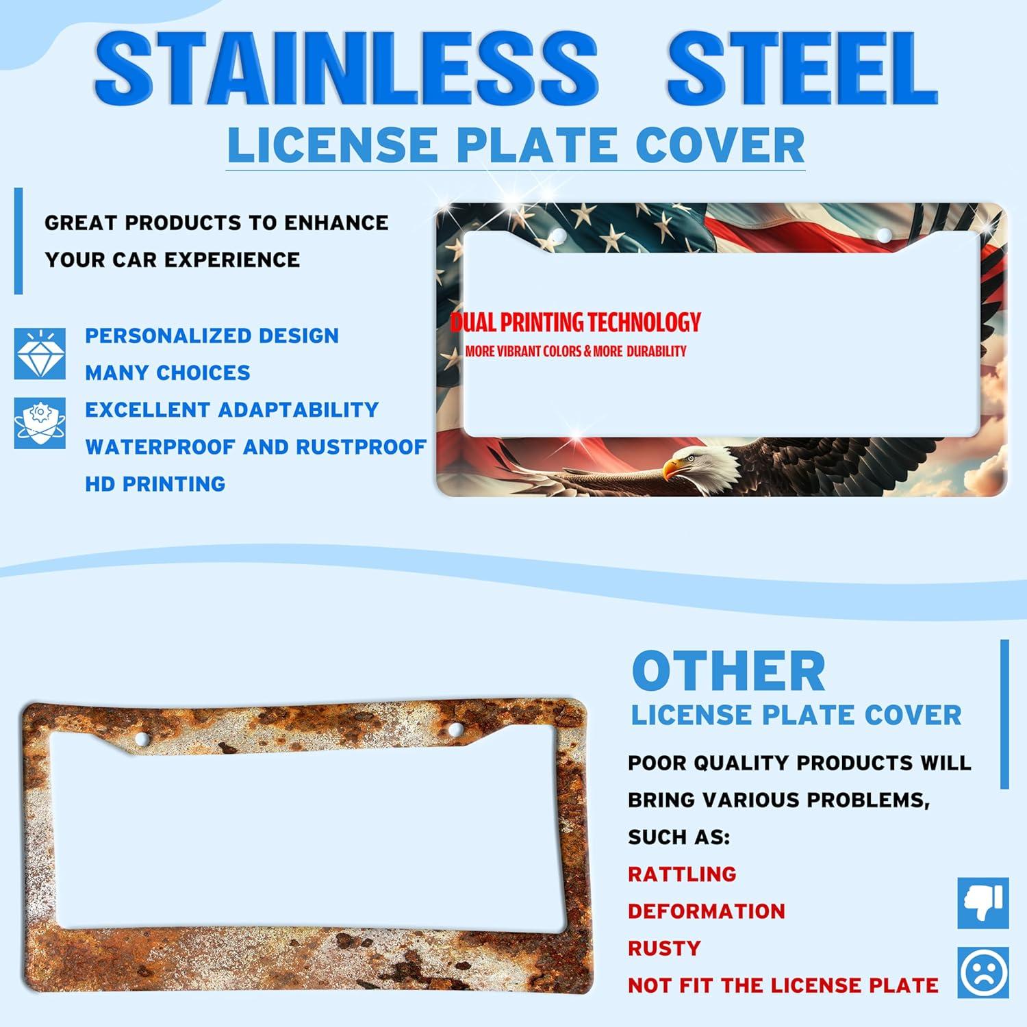 Marco de Placa de Licencia TINALUIN Acero Inoxidable 16x30.9cm