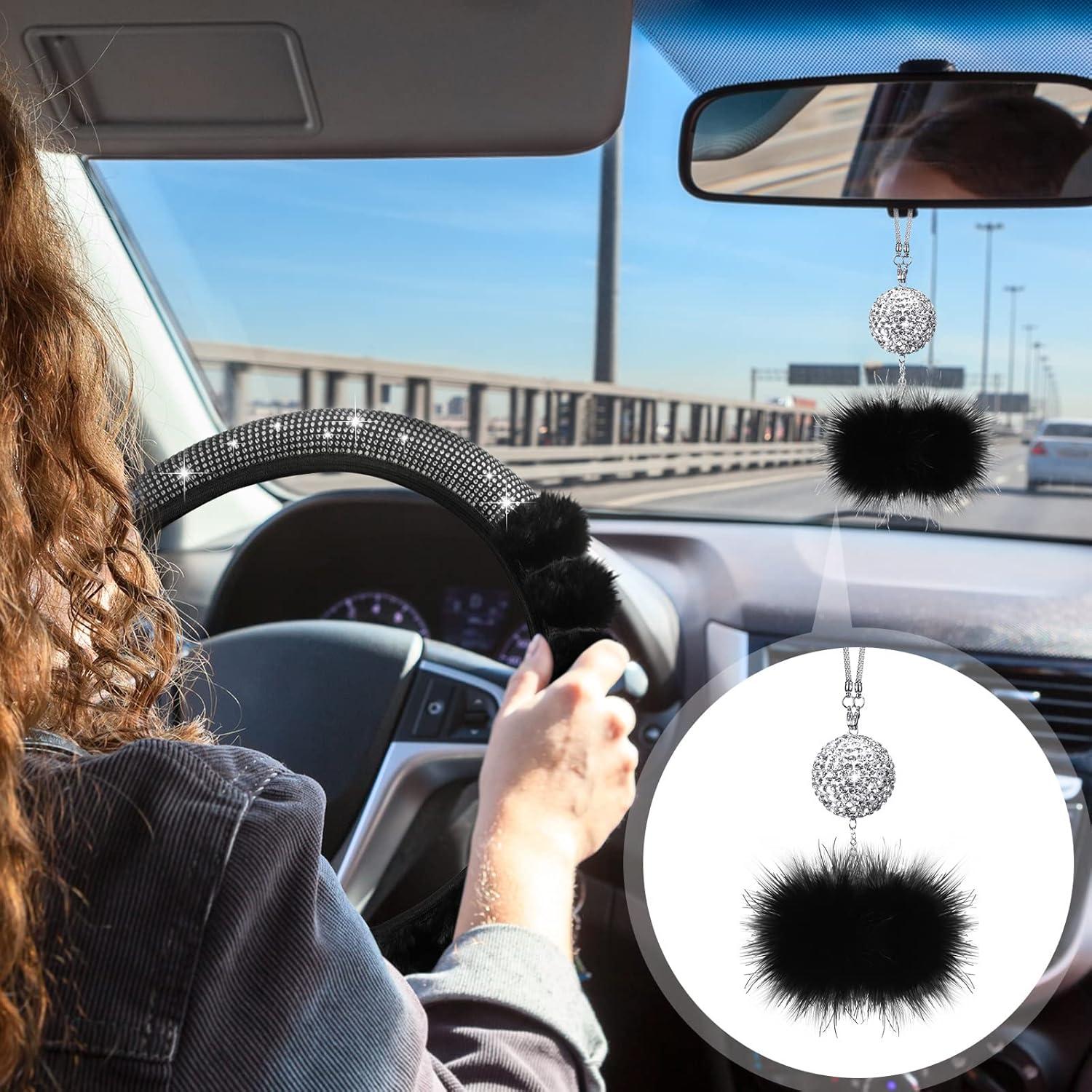 Juego de Accesorios de Coche Fabbay 6 Piezas Negro Esponjoso