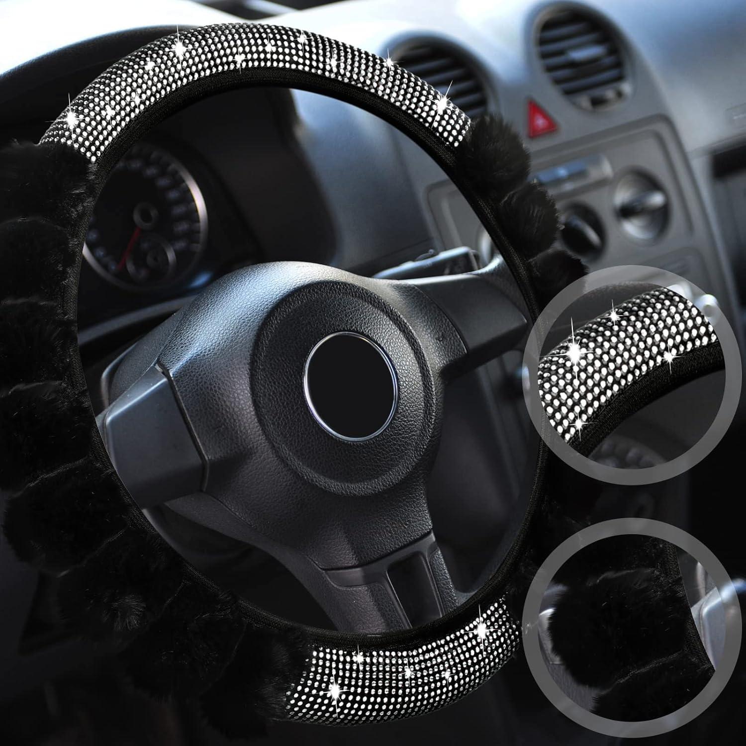 Juego de Accesorios de Coche Fabbay 6 Piezas Negro Esponjoso