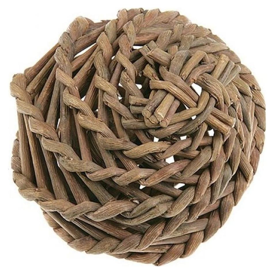 Happy Pet Small Natural Willow Ball for Small Animals Durable Fun Interactive Playing Nibbling Non Toxic Toy Easy to Use for Rats Mice Hamsters