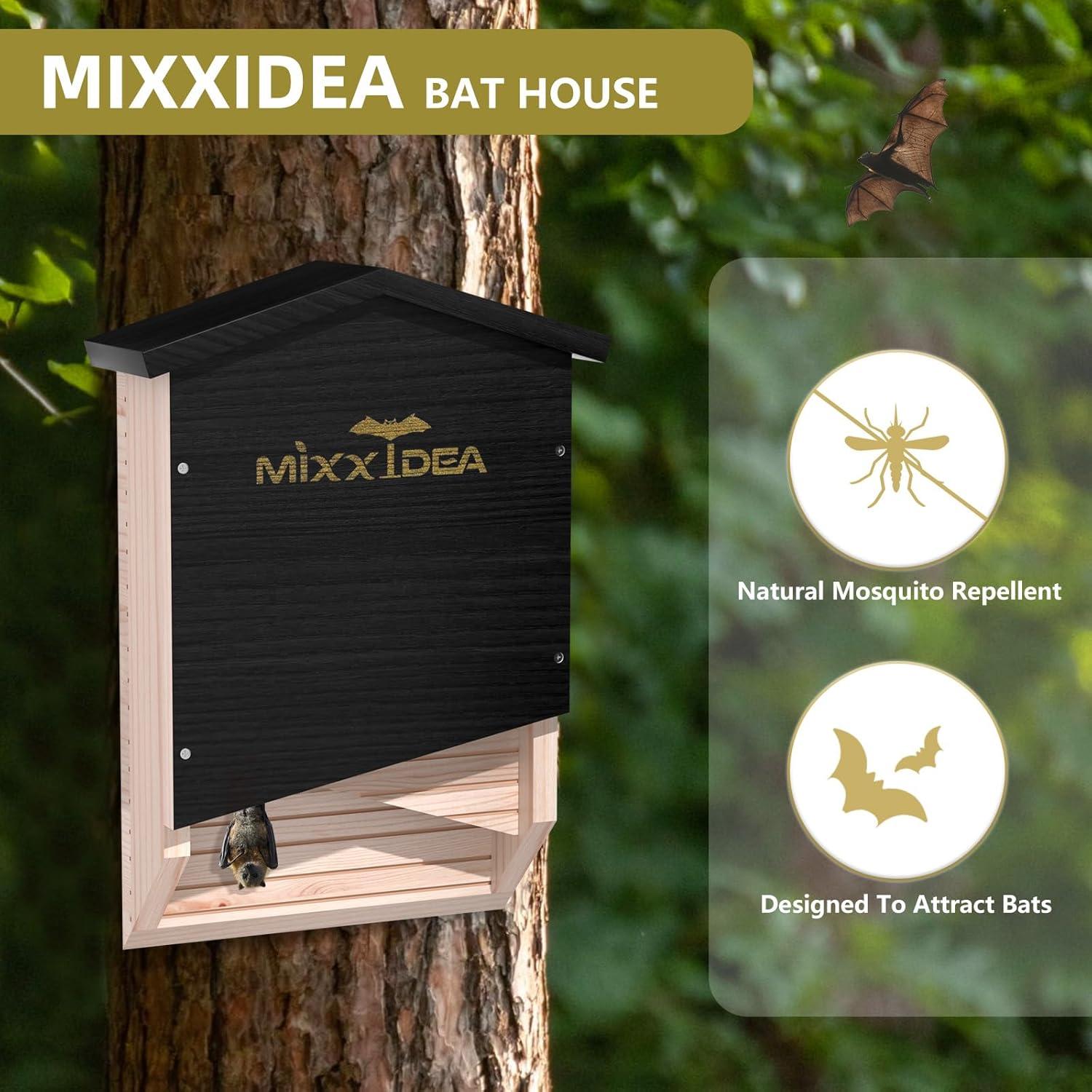 Casa de Murciélagos MIXXIDEA Doble Cámara Madera de Cedro