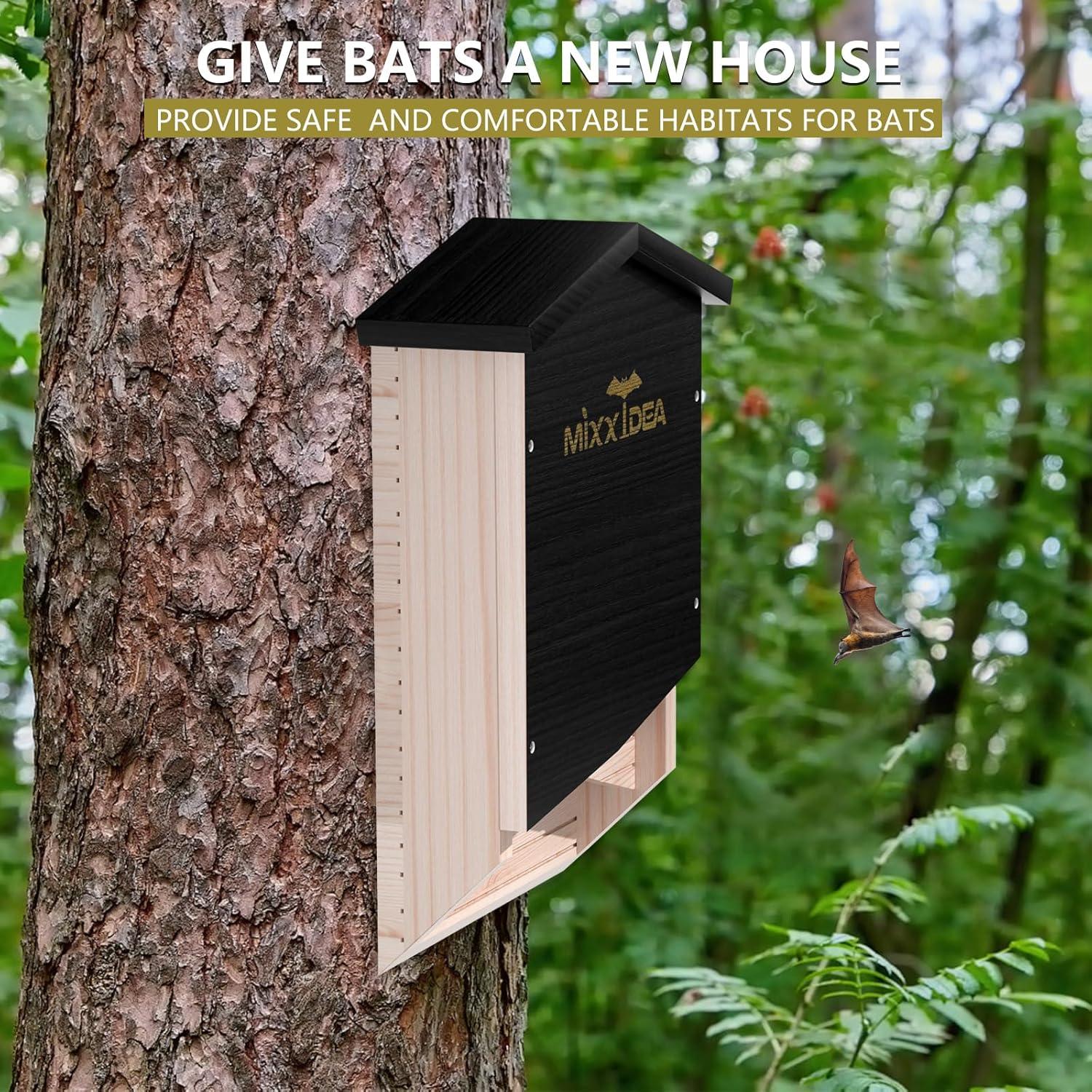 Casa de Murciélagos MIXXIDEA Doble Cámara Madera de Cedro