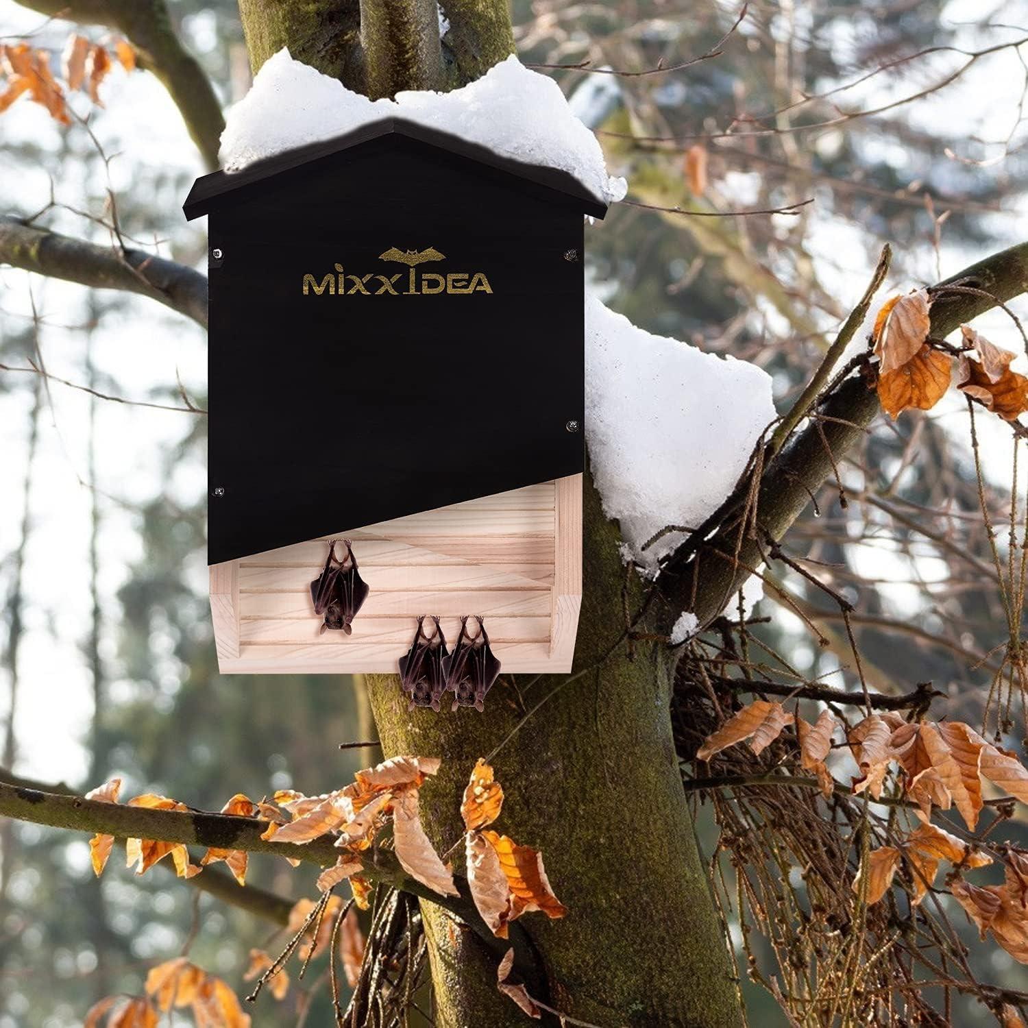 Casa de Murciélagos MIXXIDEA Doble Cámara Madera de Cedro