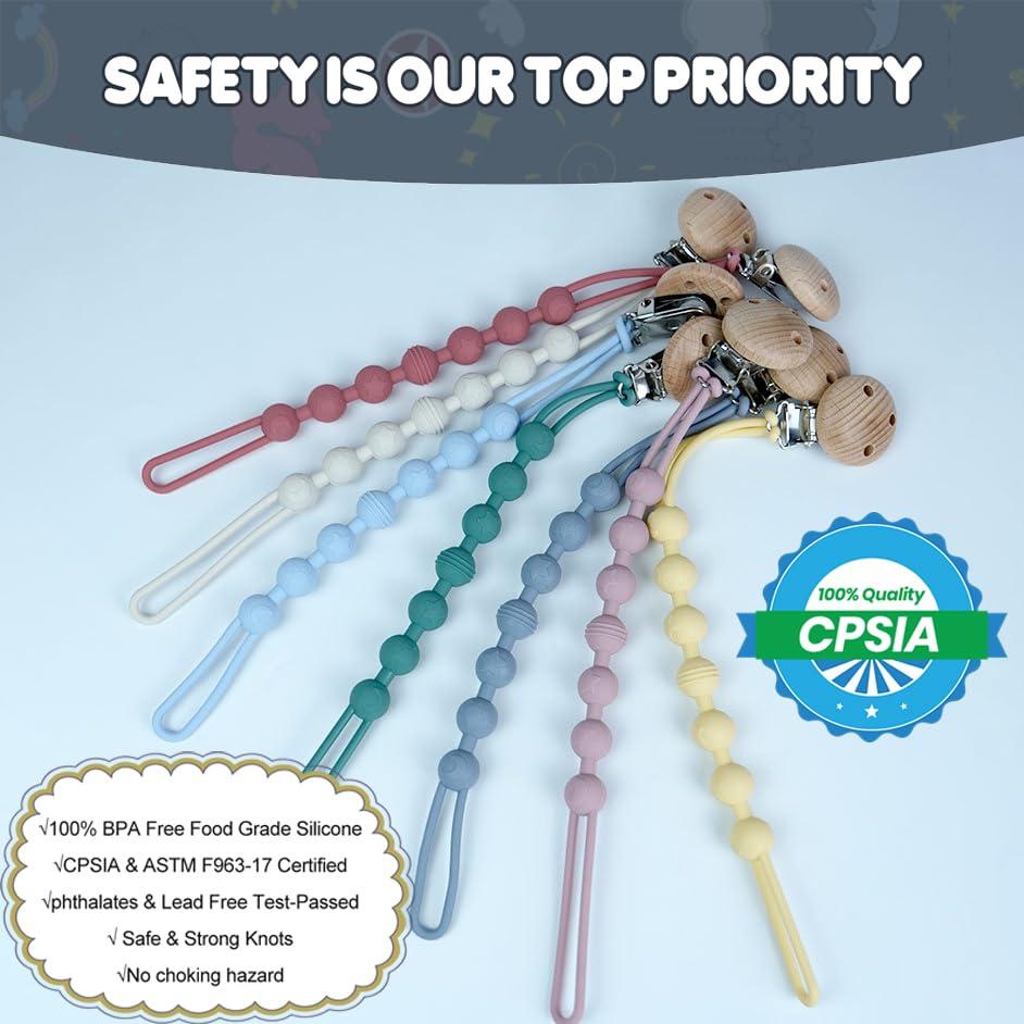 Clip de Chupete MORIBOX 5 Paquetes Libre de BPA 23 cm