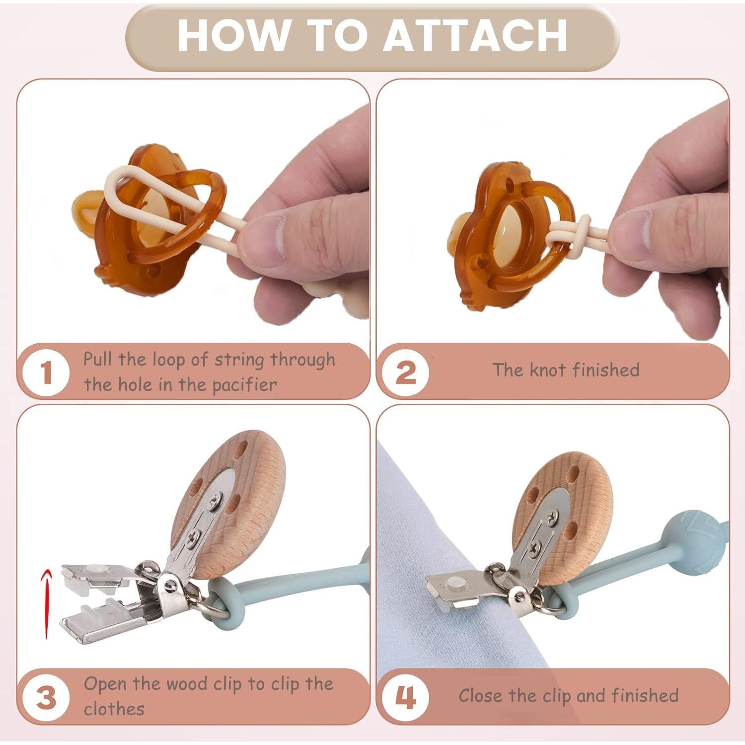 Clip de Chupete MORIBOX 5 Paquetes Libre de BPA 23 cm