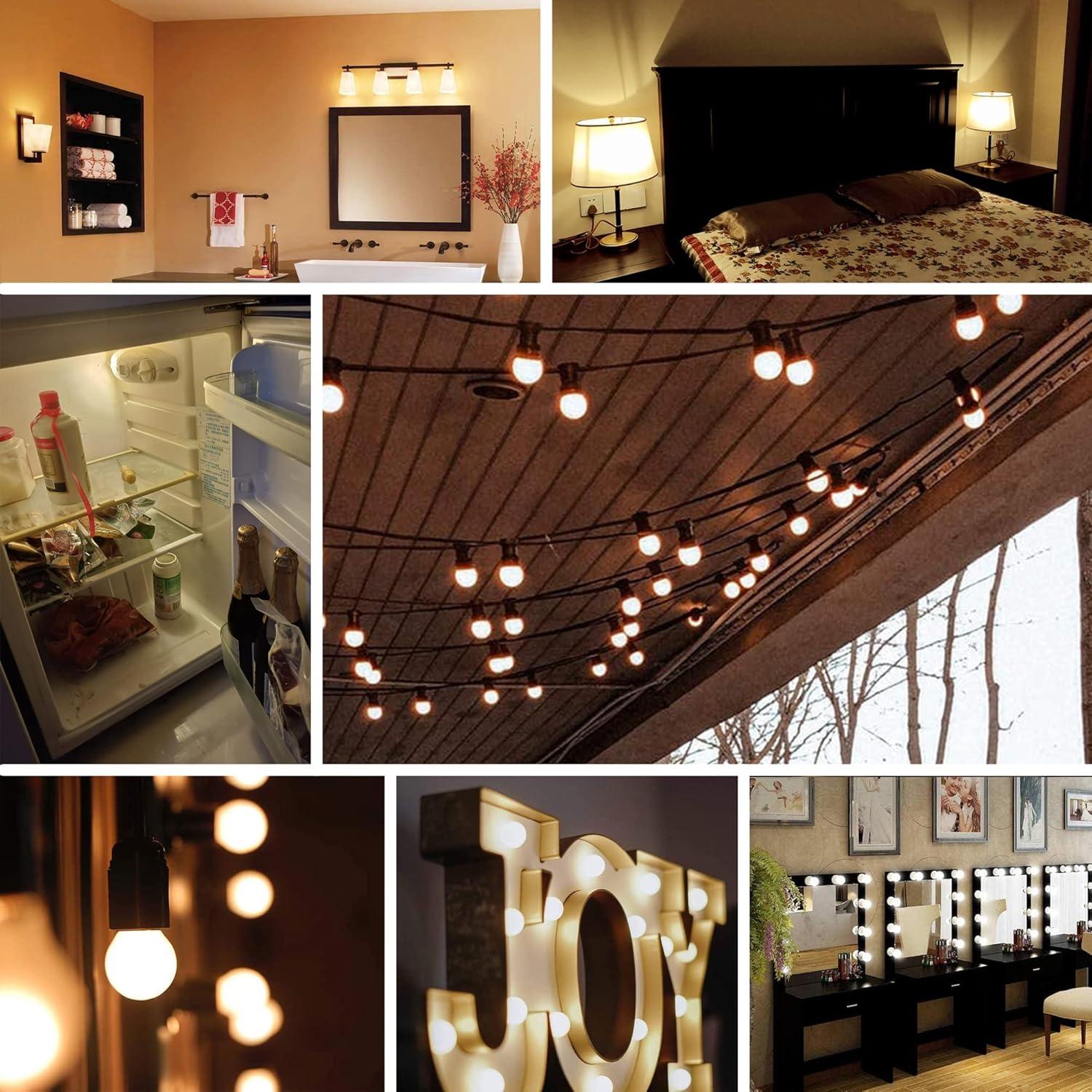 Bombilla LED G40 1.5W E26 2700K Blanco Cálido Paquete de 2