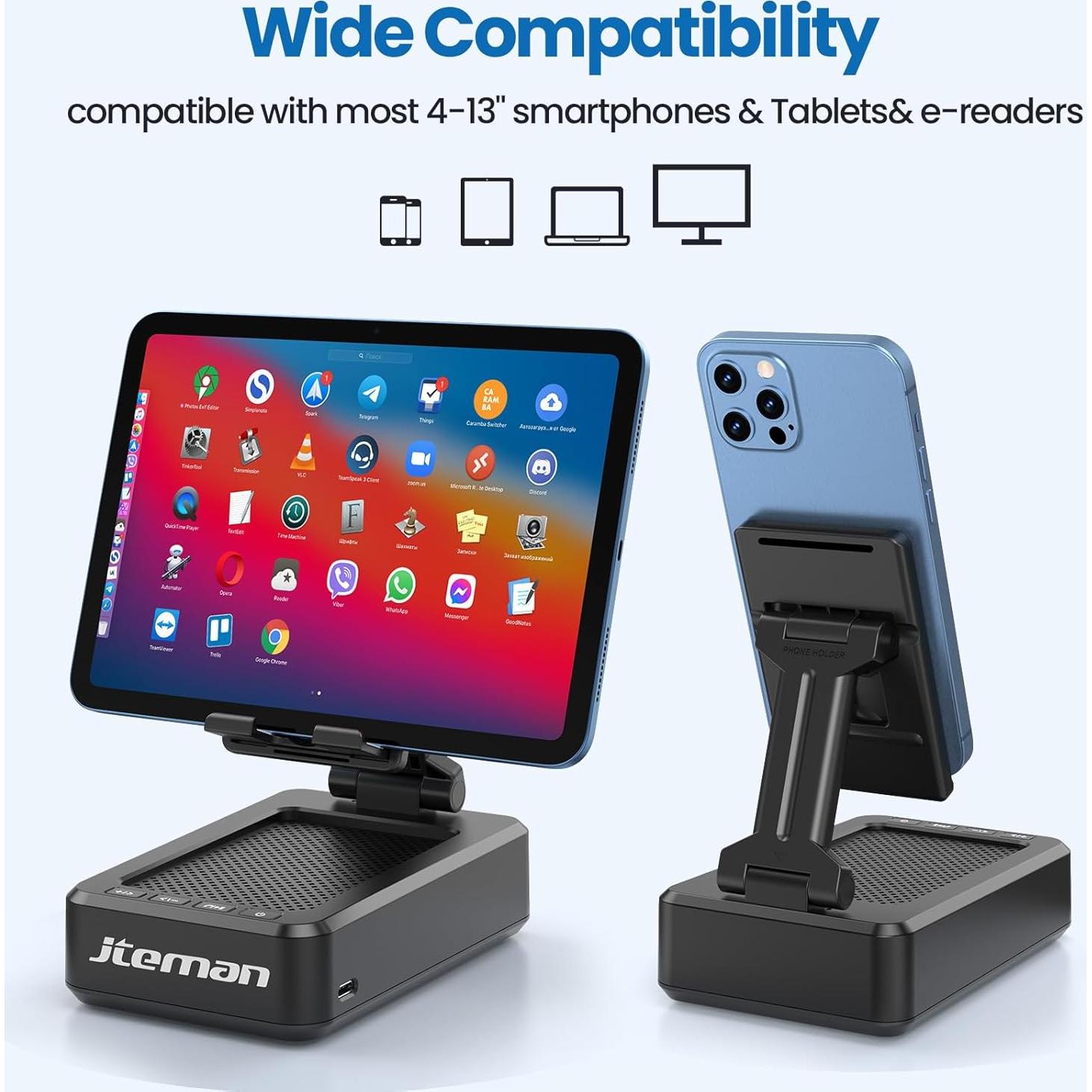 Soporte para Teléfono Móvil Jteman con Altavoz Bluetooth 10 cm