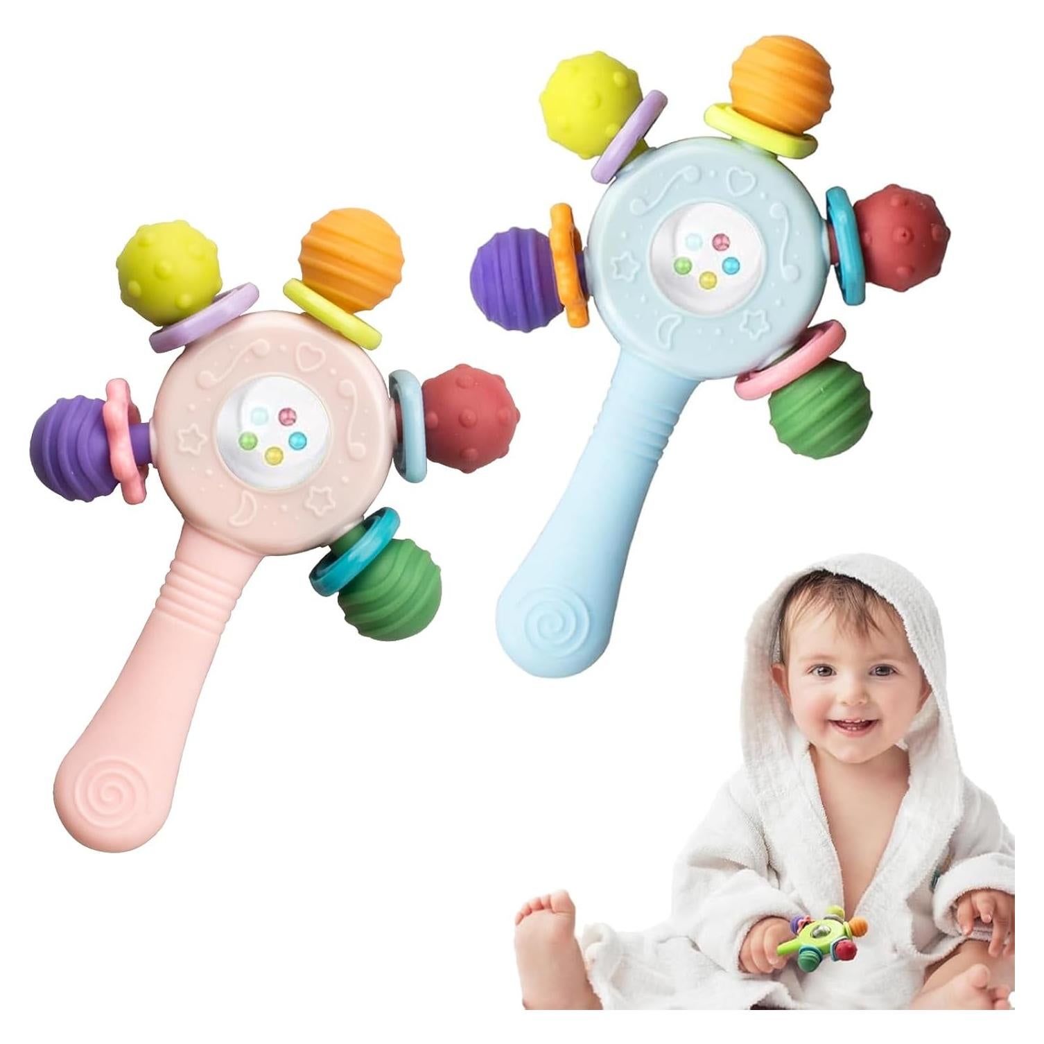 Juguetes de Dentición Sensorial para Bebés 2PCS - Silicona BPA Free