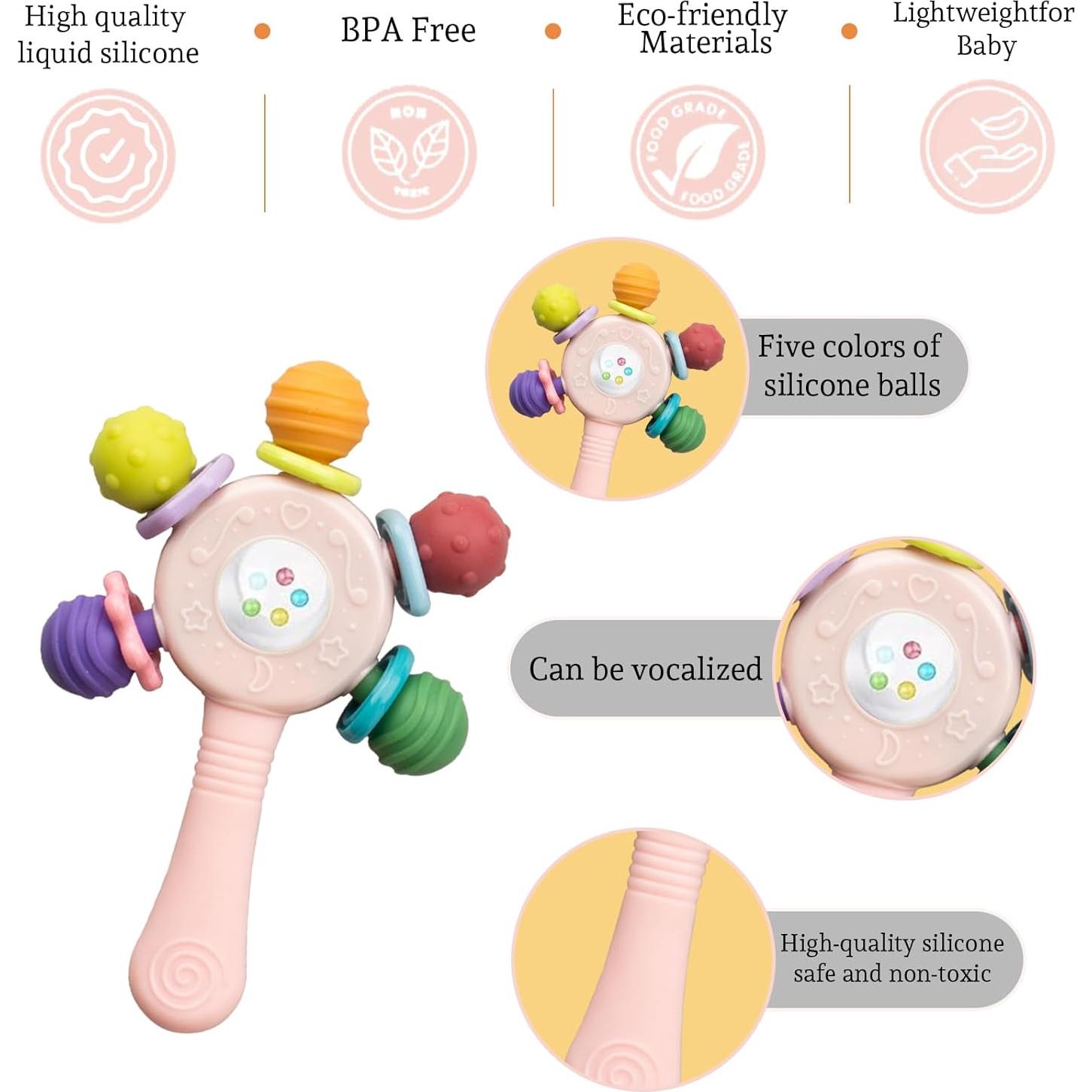 Juguetes de Dentición Sensorial para Bebés 2PCS - Silicona BPA Free