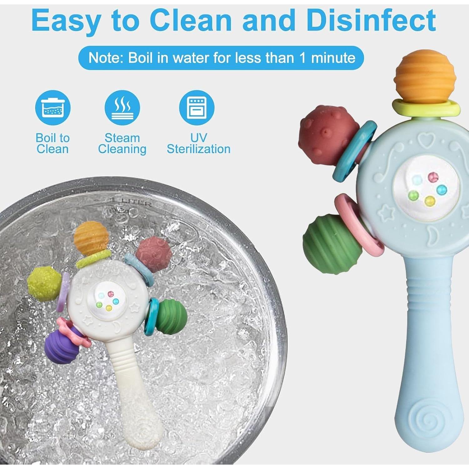 Juguetes de Dentición Sensorial para Bebés 2PCS - Silicona BPA Free