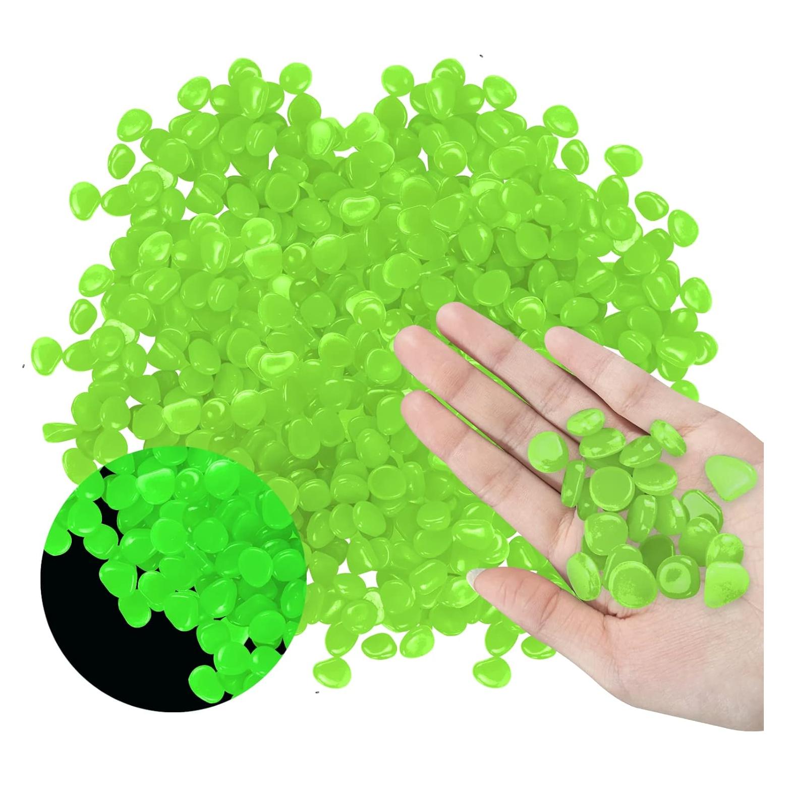 1000 Rocas Luminiscentes Verdes para Decoración Jardín Acuario