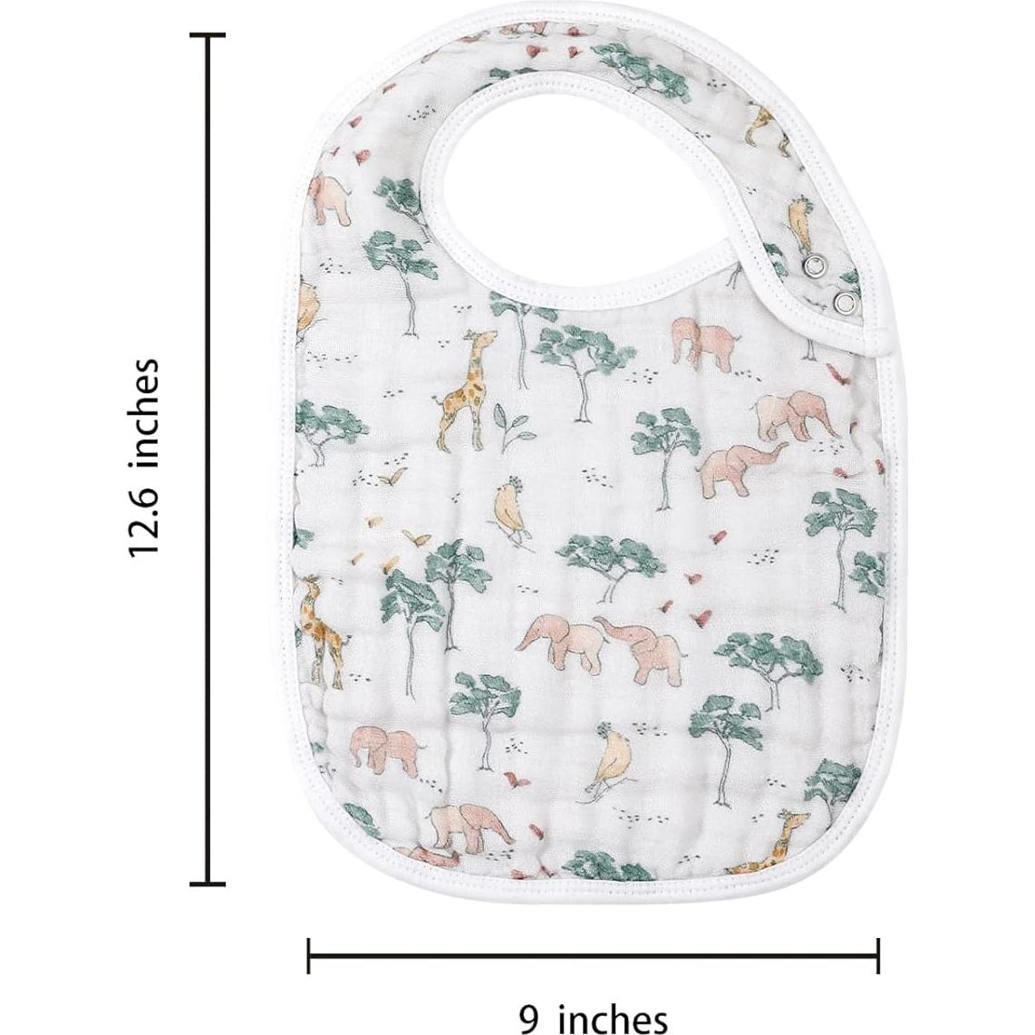 Baberos de Muselina 100% Algodón Jungle Animal - Paquete de 3