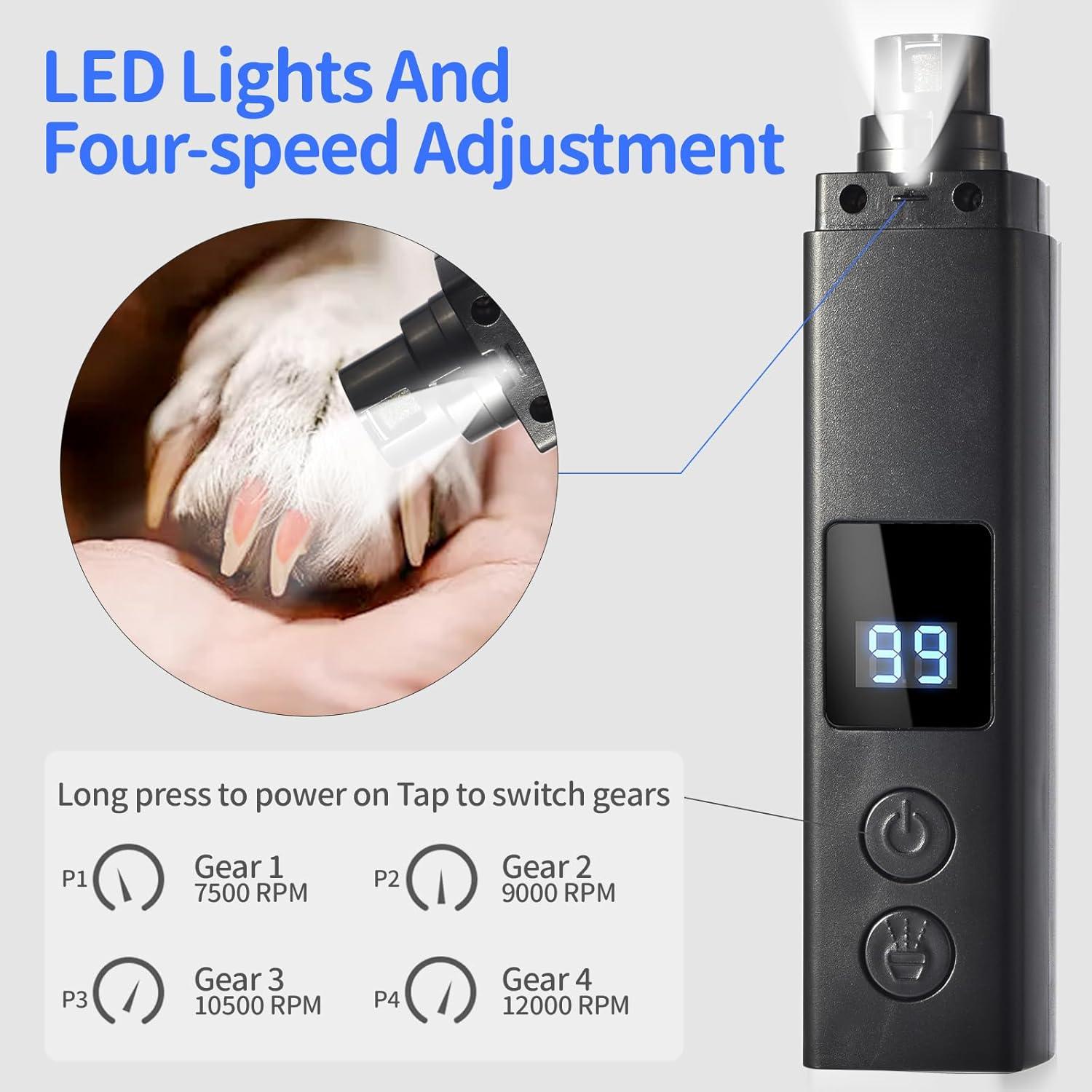 Molinillo de Uñas Eléctrico MELTING WOOD 4 Velocidades Negro