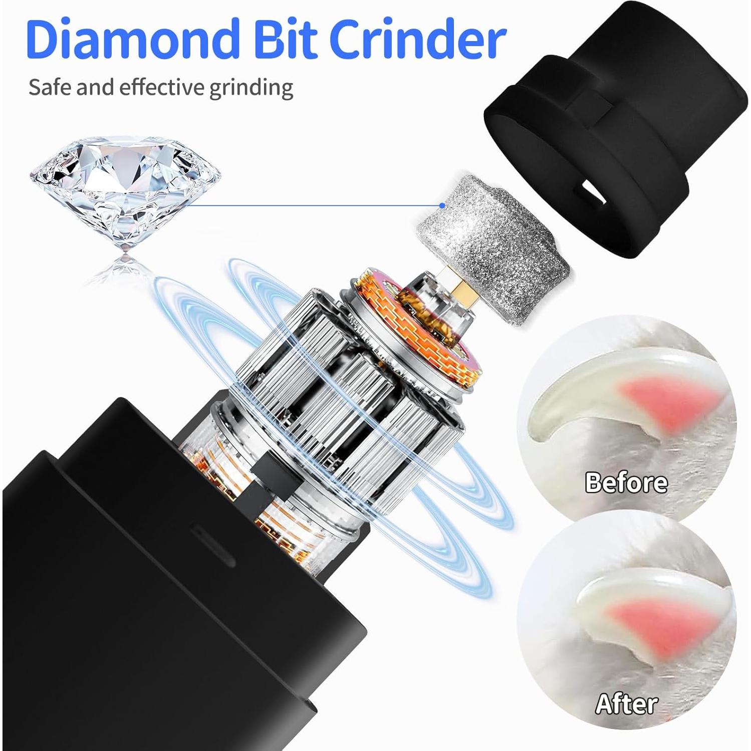 Molinillo de Uñas Eléctrico MELTING WOOD 4 Velocidades Negro