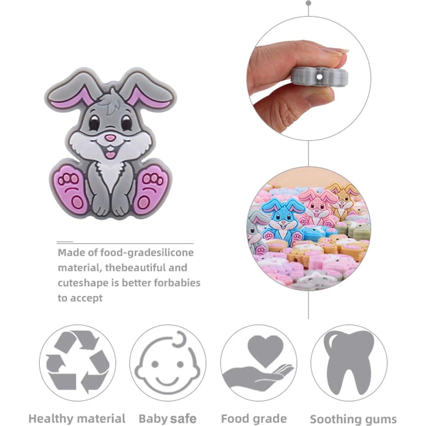 12 Perlas de Silicona Conejo HIZEMLK para Manualidades DIY