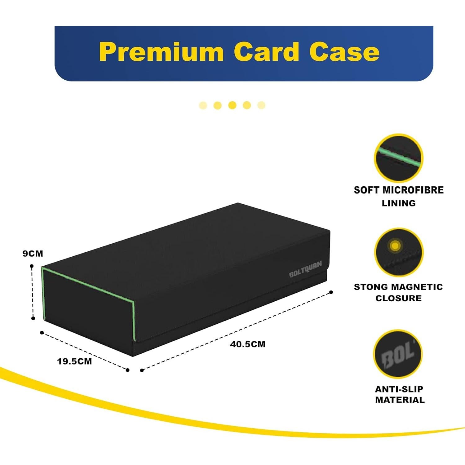 Caja de Almacenamiento de Cartas Boltquan - 550+ Cartas - Negro-Verde