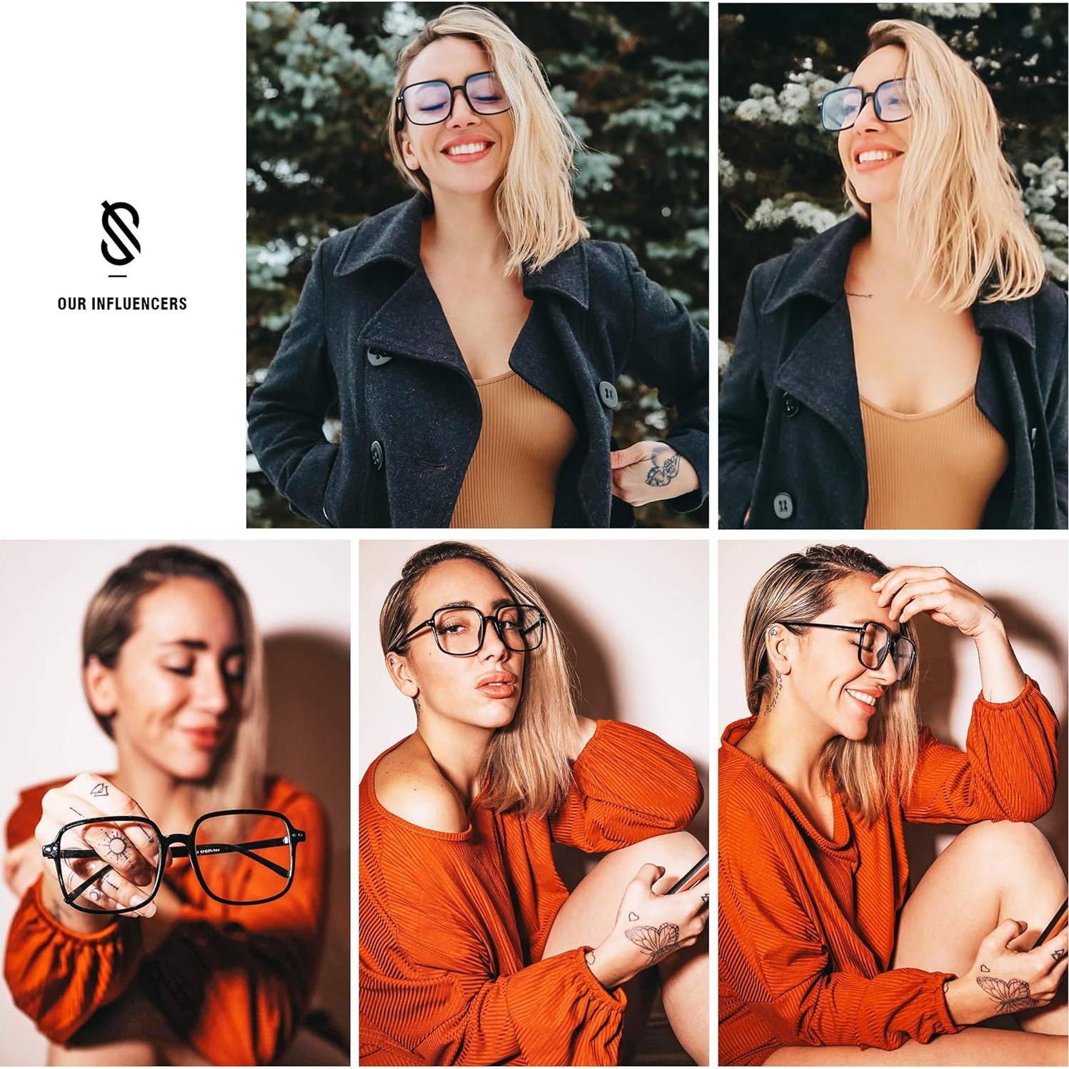 Gafas Cuadradas Anti-Luz Azul SojoS SJ5081 para Mujeres