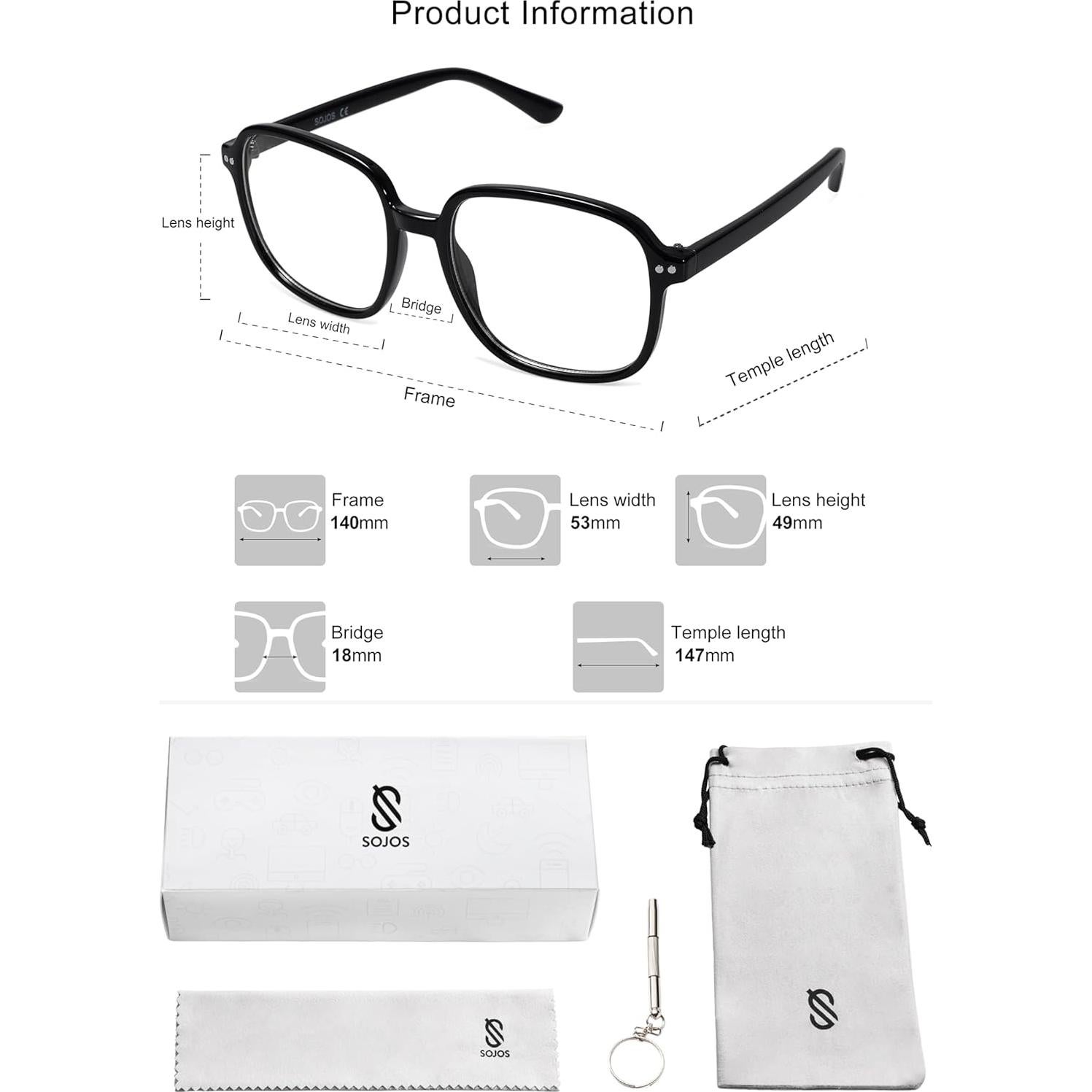 Gafas Cuadradas Anti-Luz Azul SojoS SJ5081 para Mujeres