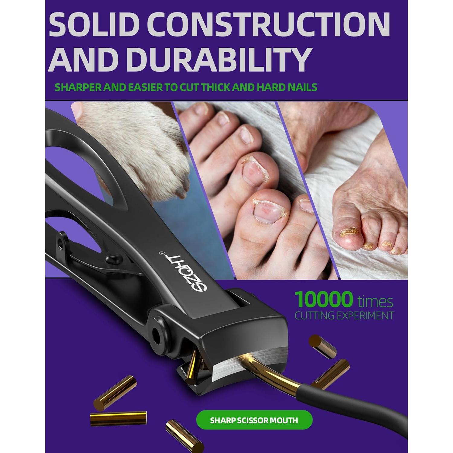 Cortauñas Ultra Ancho SZQHT para Uñas Gruesas - Acero Inoxidable