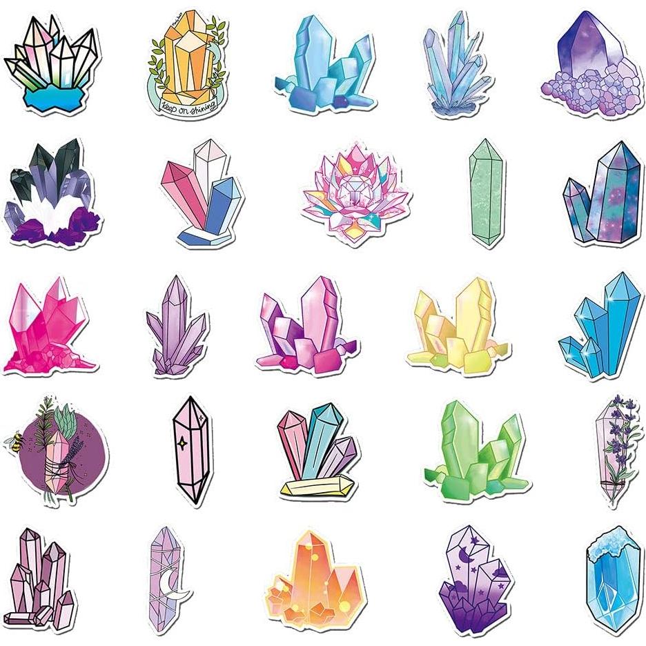 Pegatinas de Cristal Coloridas Qaxrocyn - 50 Pcs Impermeables