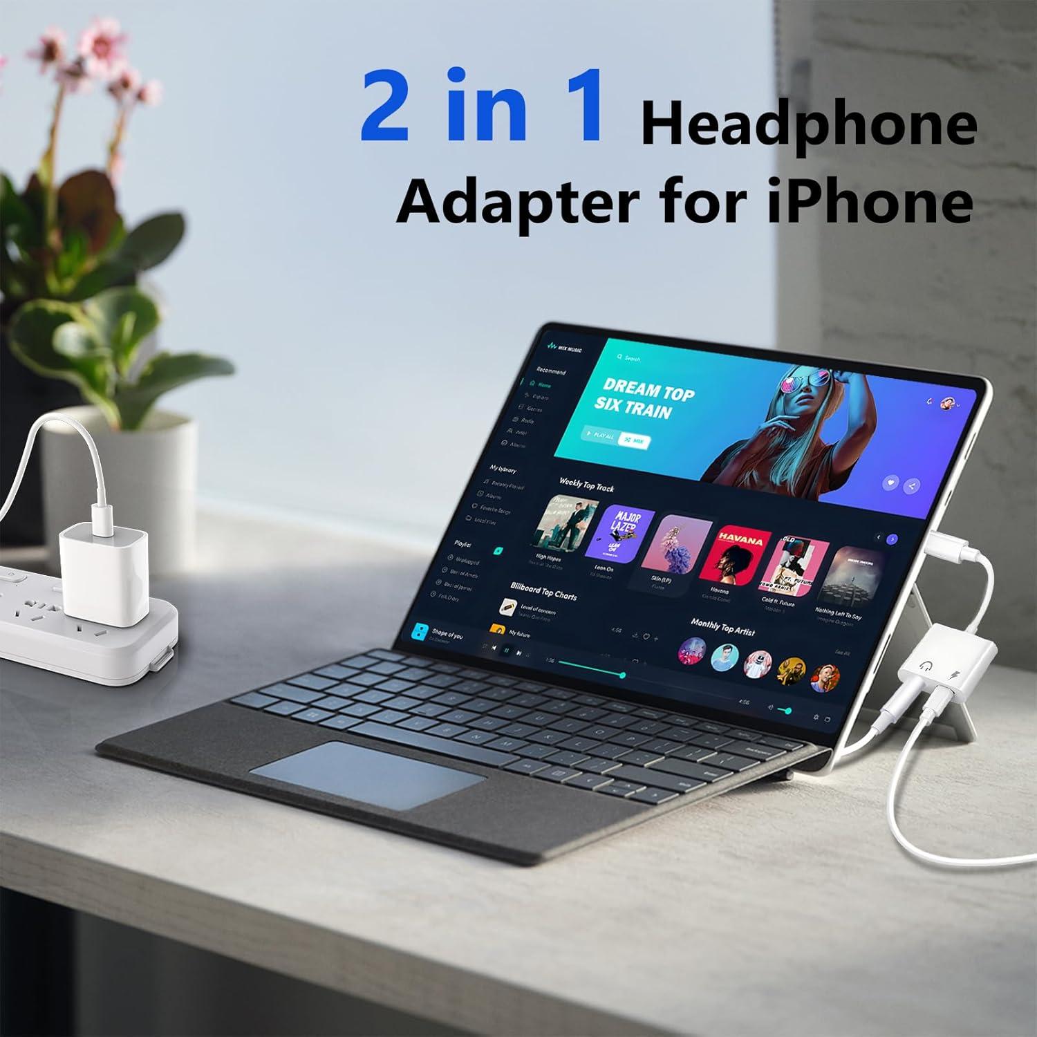 Adaptador USB C a 3.5mm y Cargador Seulliya 2-en-1