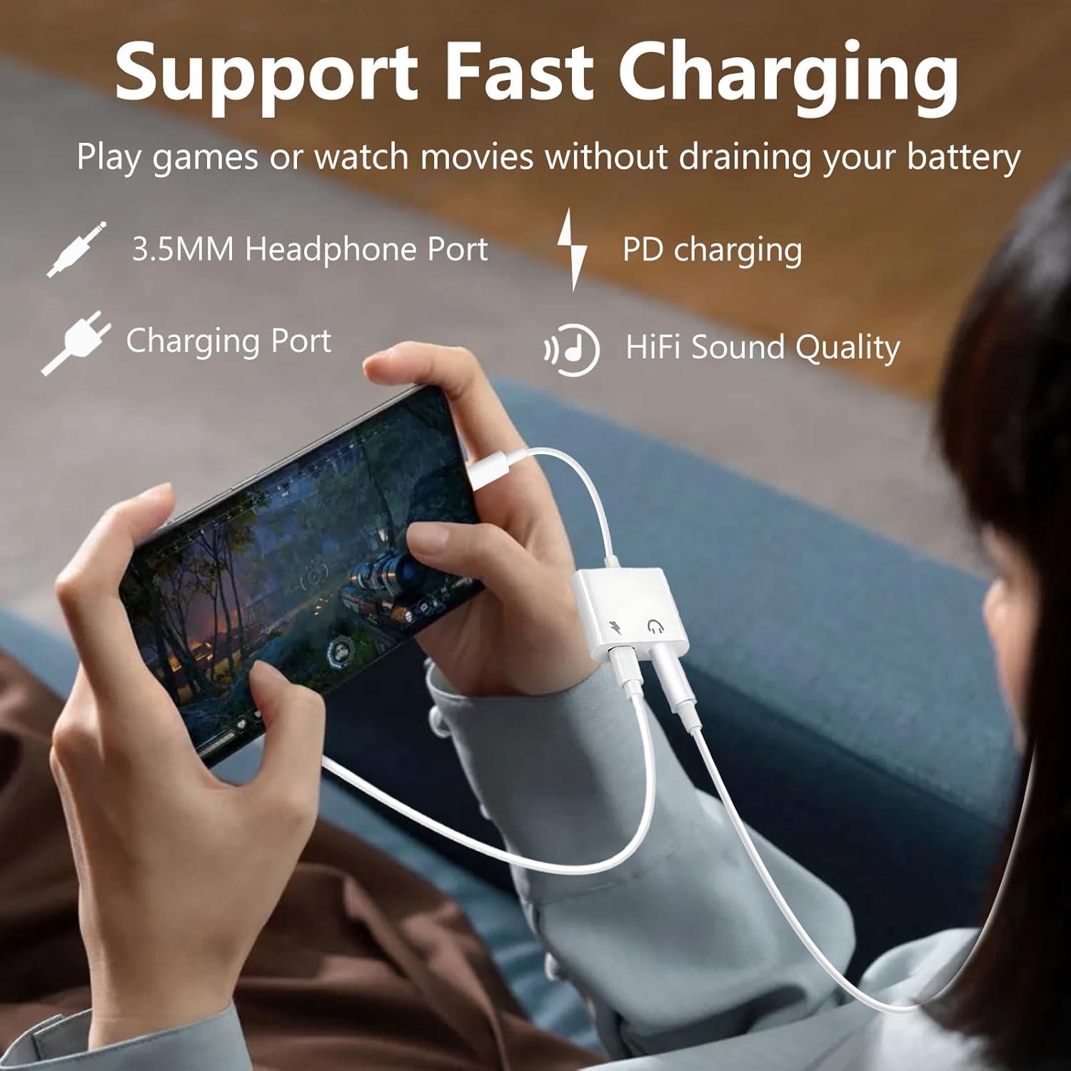 Adaptador USB C a 3.5mm y Cargador Seulliya 2-en-1