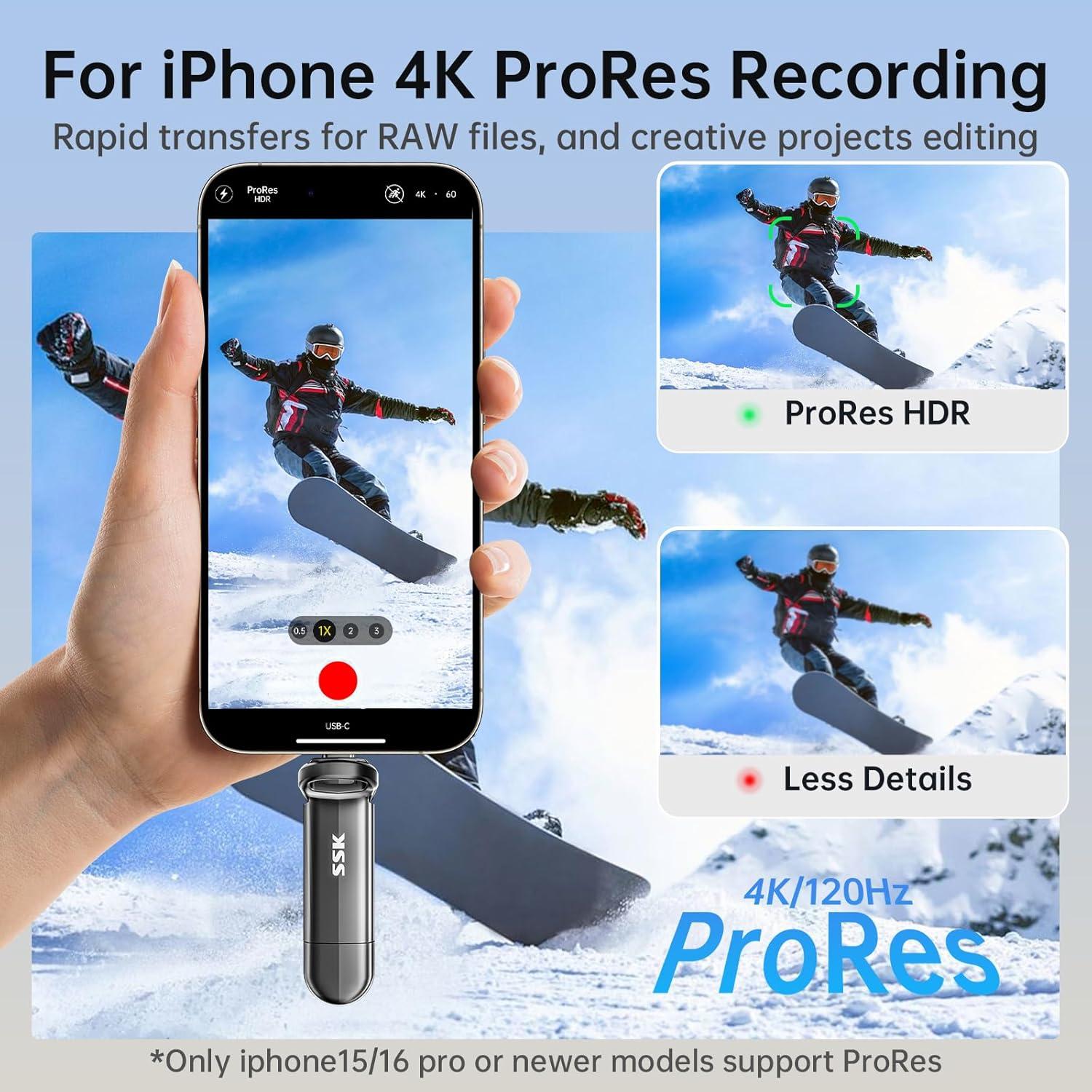 SSD Externo SSK 256GB USB C 3.2, Velocidad 1000MB/s