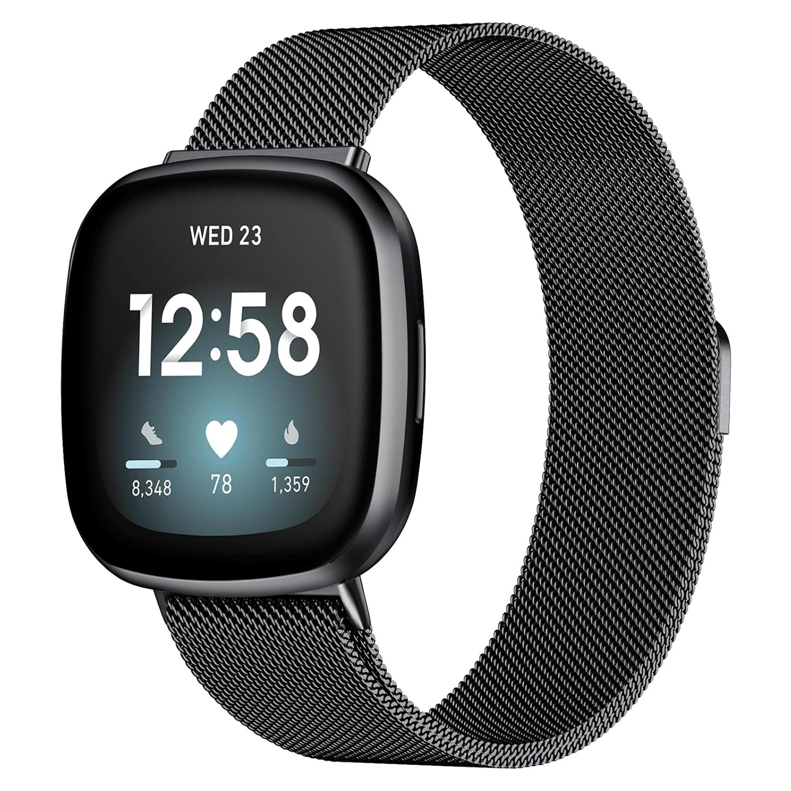 Banda de Metal de Malla ZWGKKYGYH para Fitbit Sense y Versa