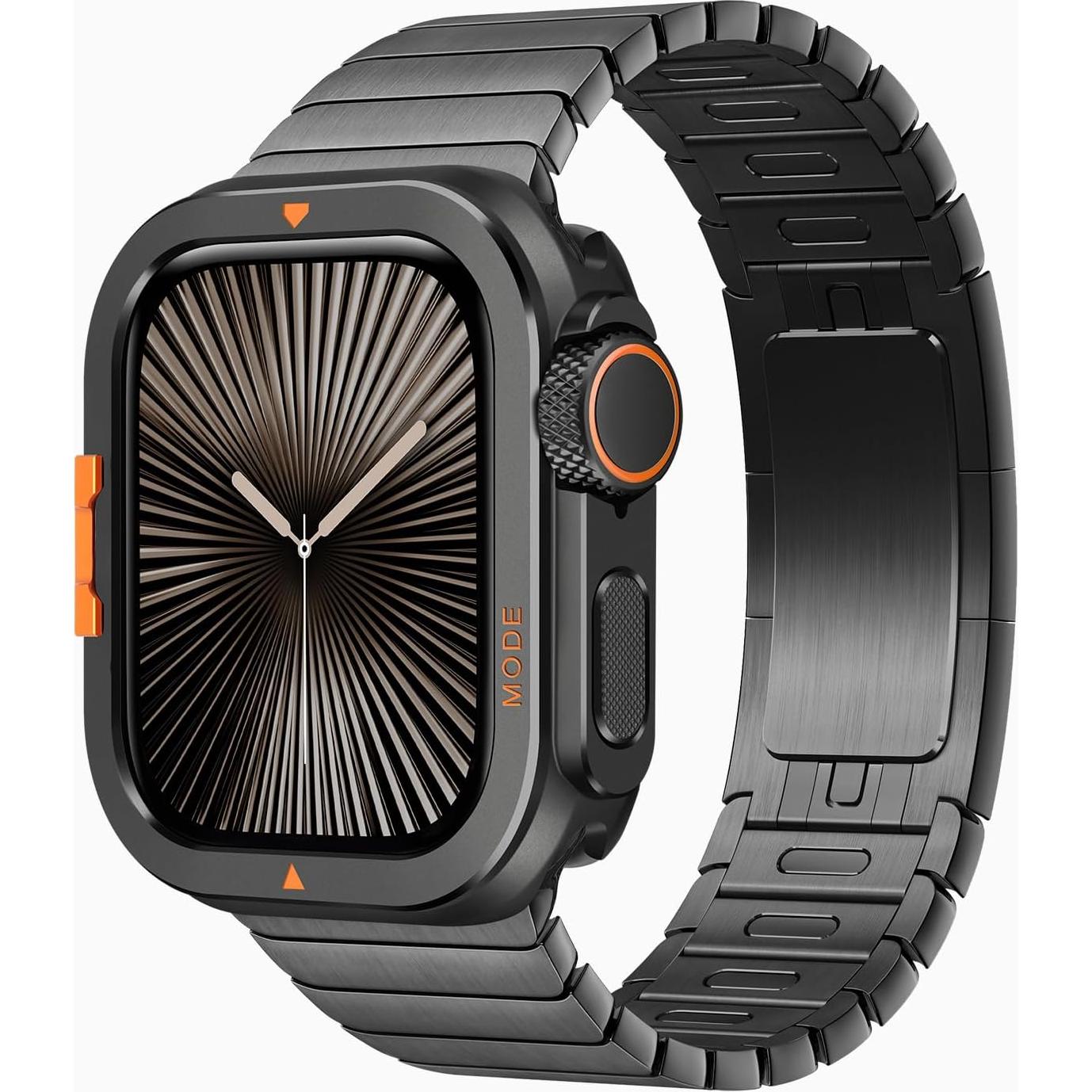 Funda Metálica Bisikor 2 en 1 para Apple Watch 46mm Negra