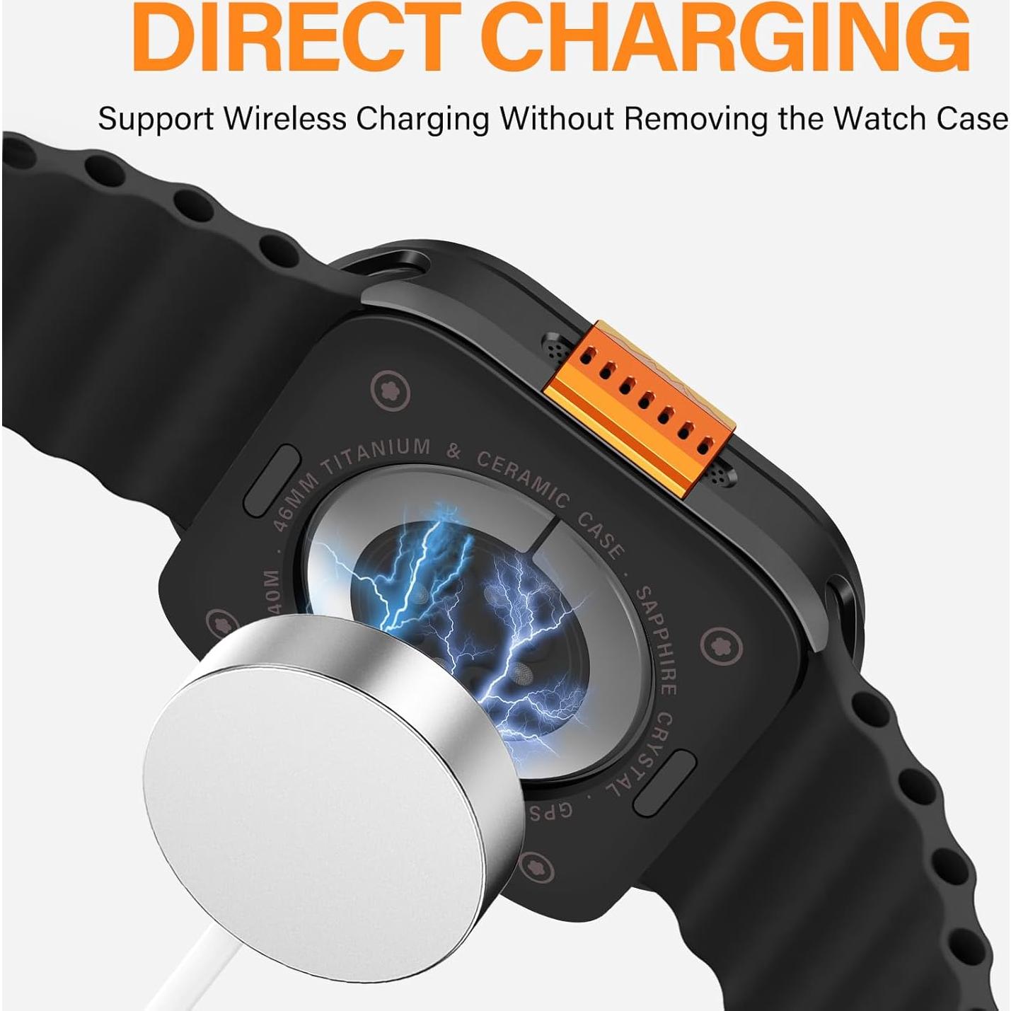 Funda Metálica Bisikor 2 en 1 para Apple Watch 46mm Negra