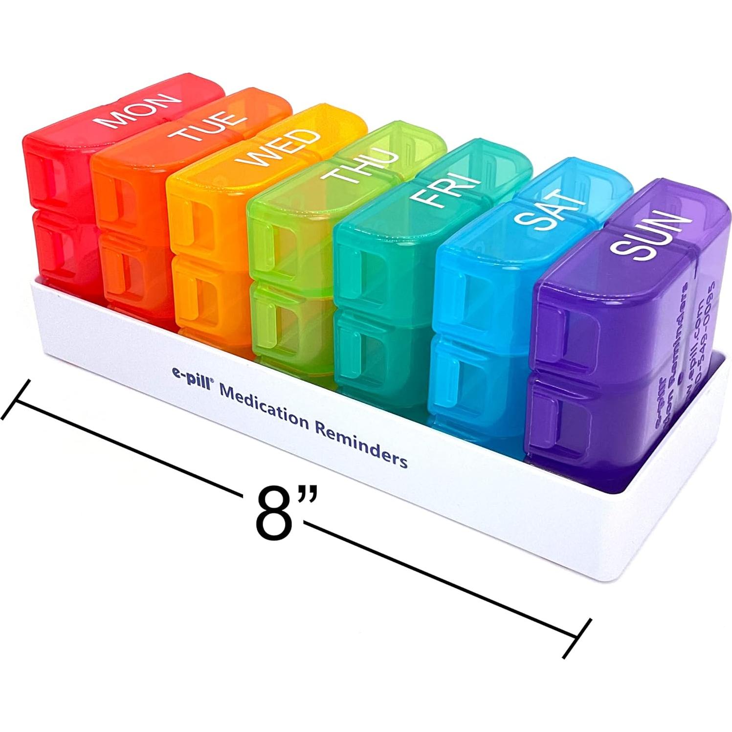 Organizador de Pastillas Semanal e-Pill 6 Dosis x 7 Días - Multicolor