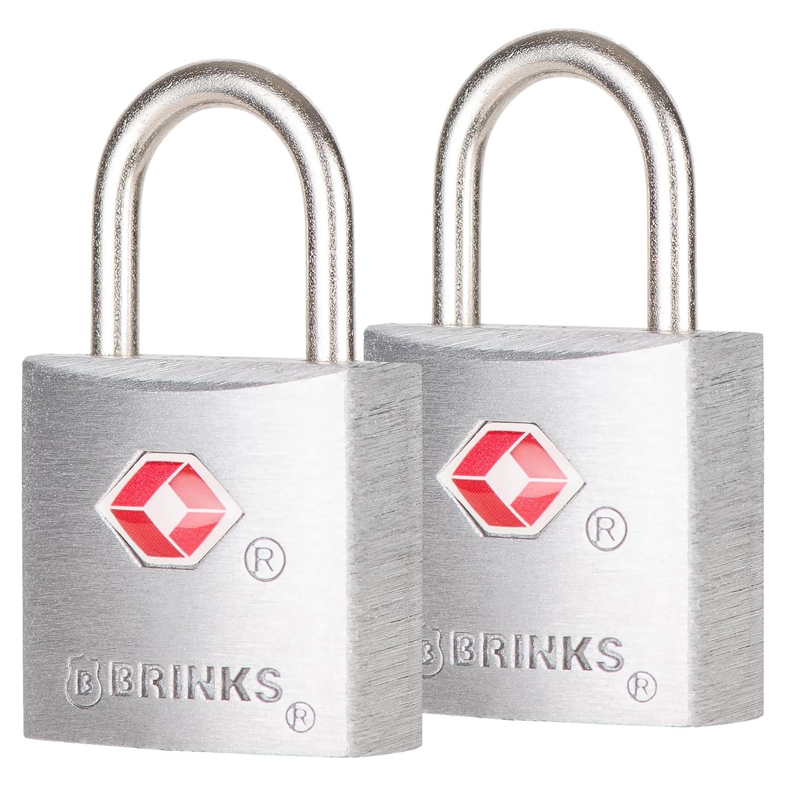 Candado TSA BRINKS 22mm Aluminio Niquelado Paquete de 2