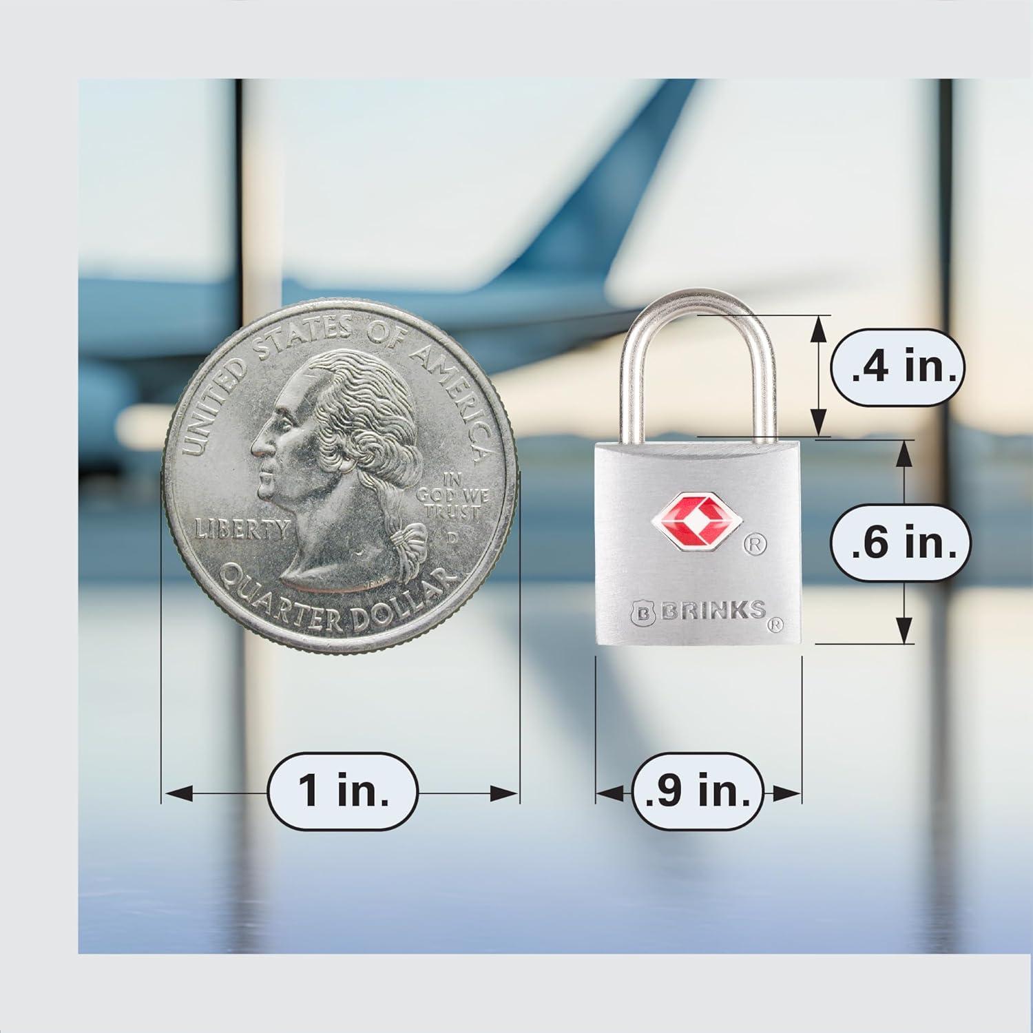 Candado TSA BRINKS 22mm Aluminio Niquelado Paquete de 2