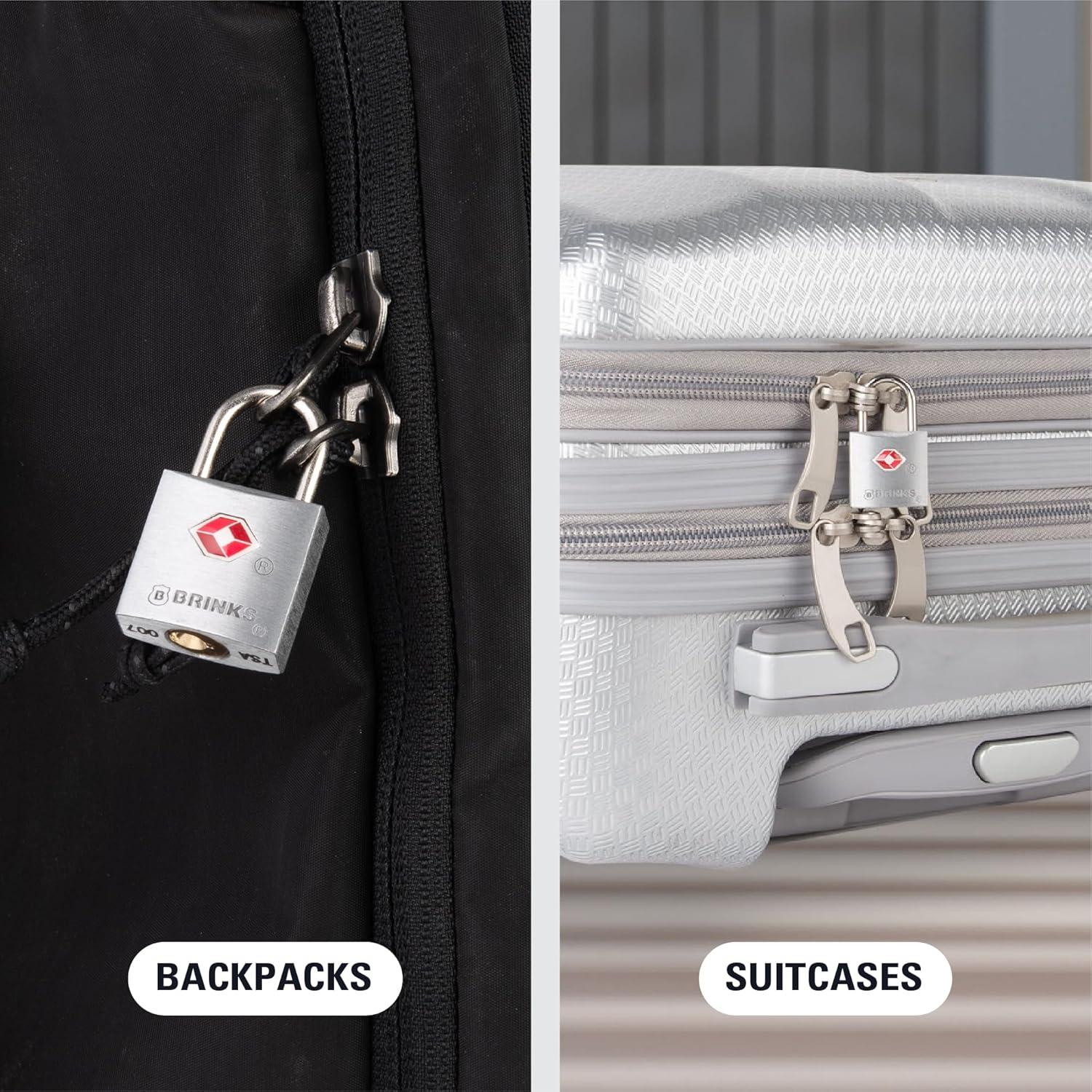 Candado TSA BRINKS 22mm Aluminio Niquelado Paquete de 2