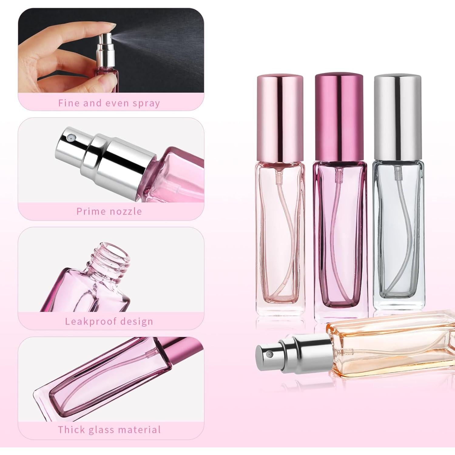 Botella de Perfume Rellenable YOCASII 10ml Vidrio 4PCS Viaje