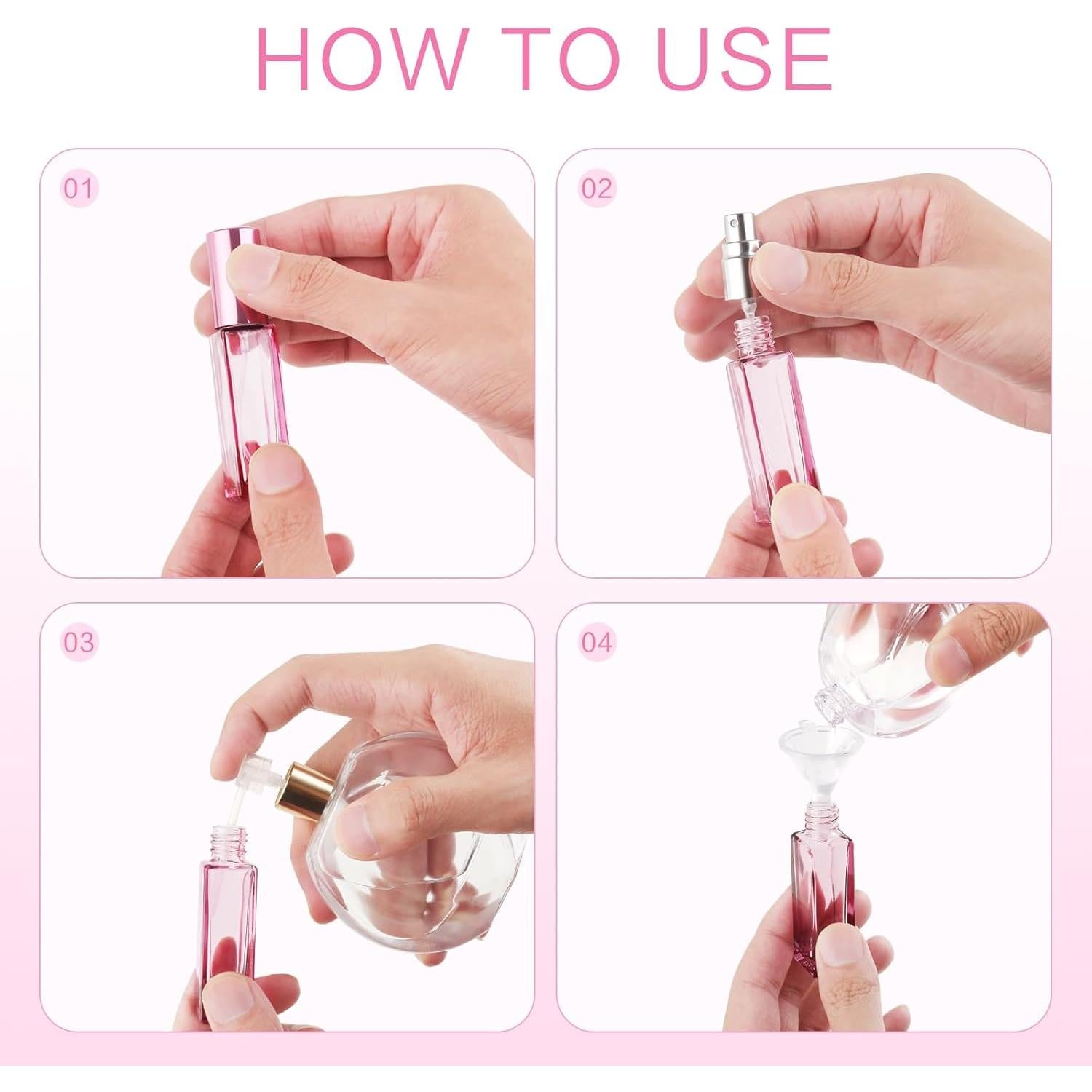 Botella de Perfume Rellenable YOCASII 10ml Vidrio 4PCS Viaje