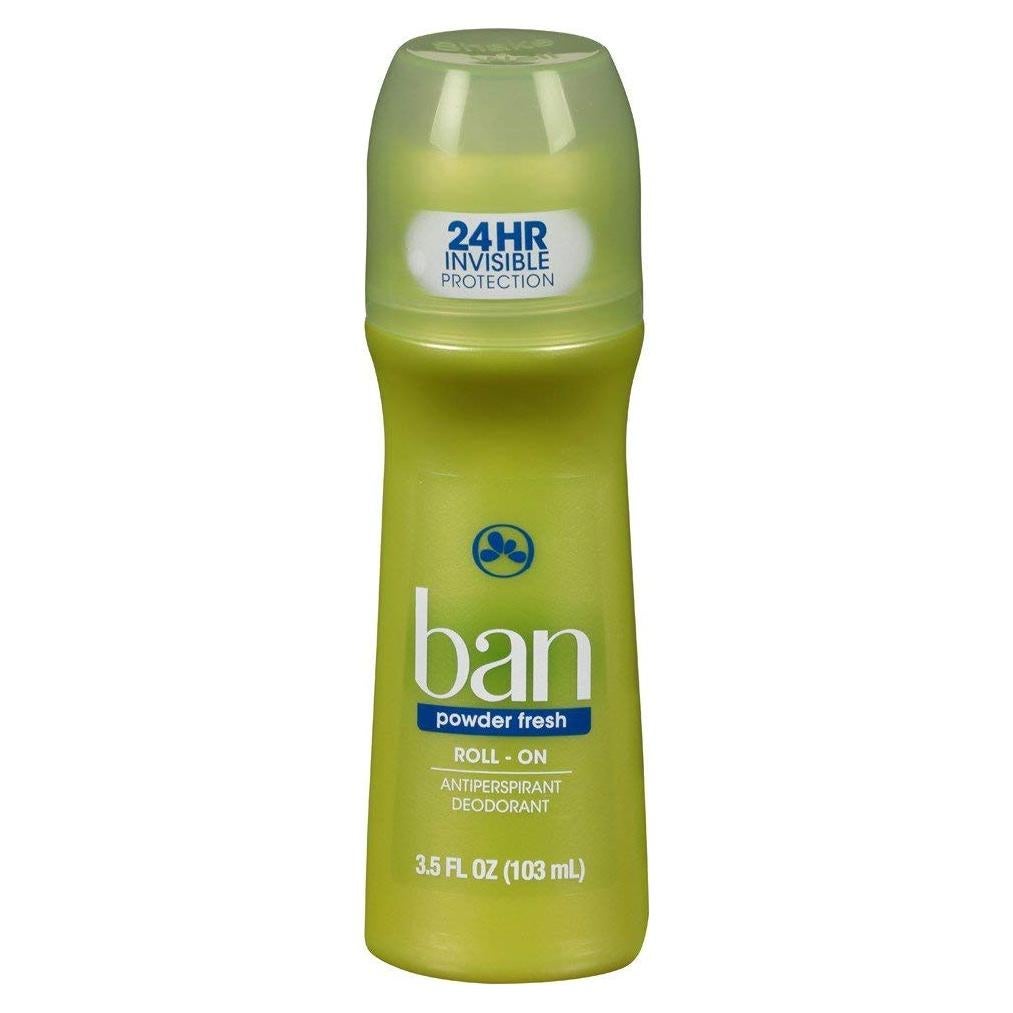 Desodorante Antitranspirante Ban 103ml Roll-On Fresco en Polvo - Paquete de 6