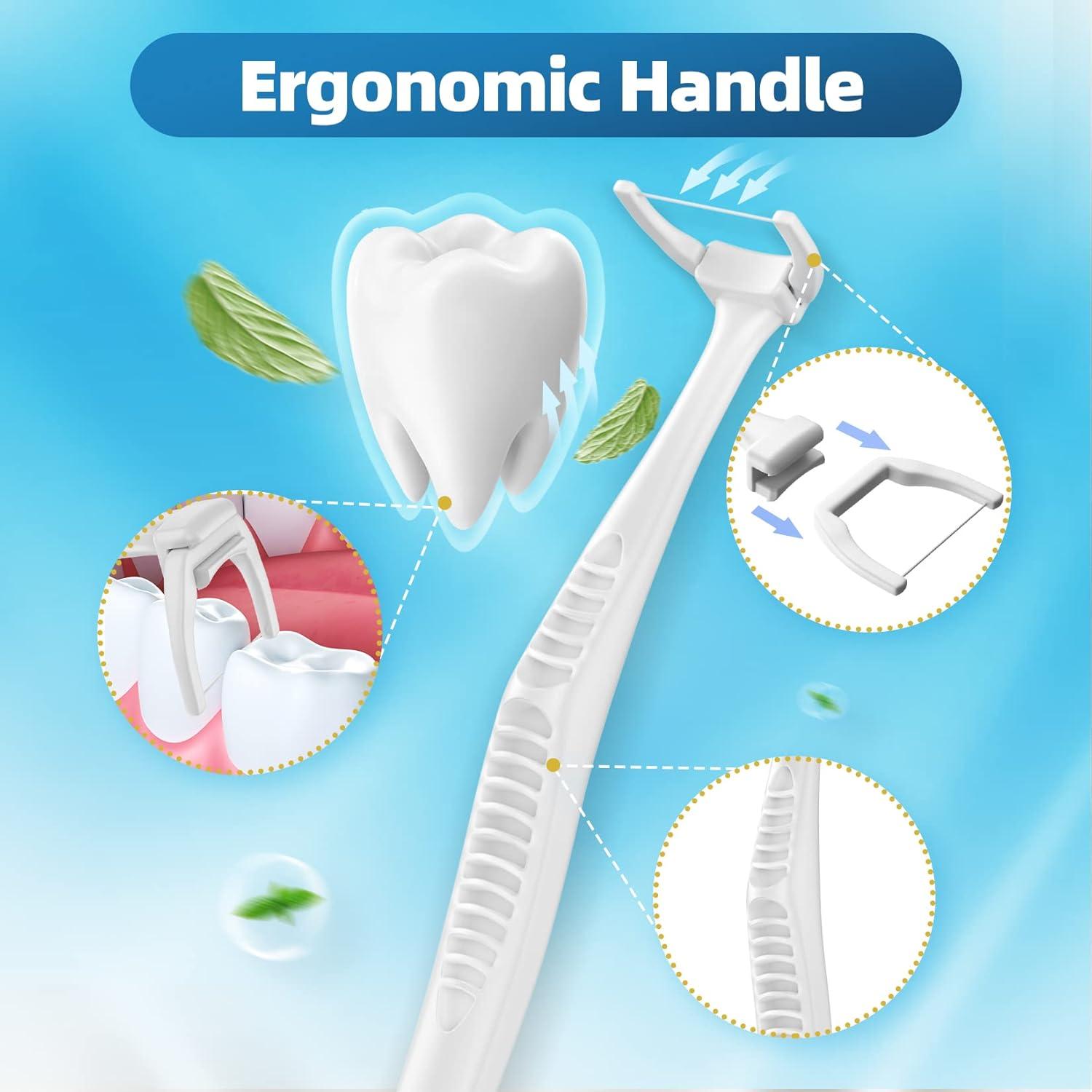 Kit de Hilo Dental VINSULLA con 1 Mango y 60 Cabezas Menta