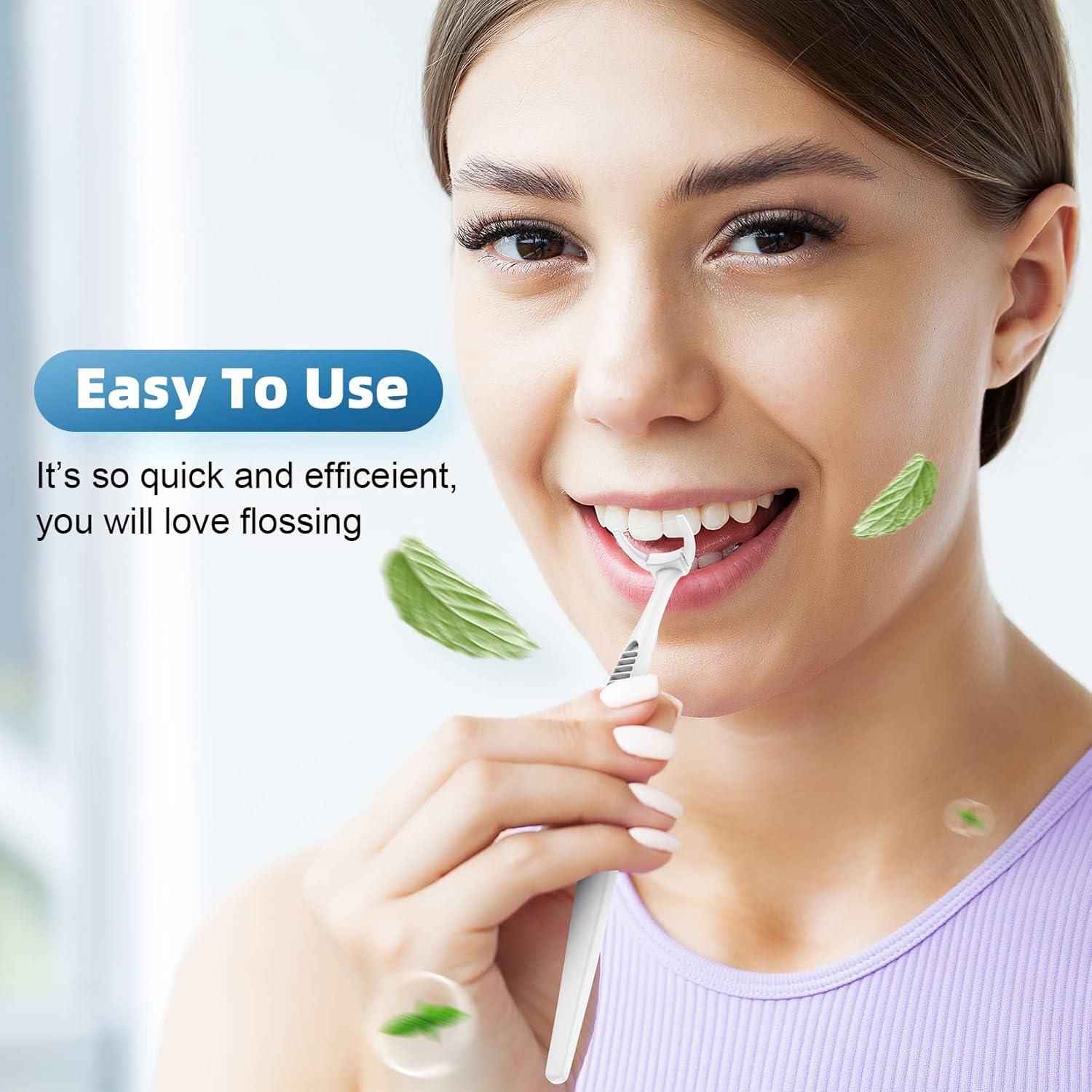 Kit de Hilo Dental VINSULLA con 1 Mango y 60 Cabezas Menta