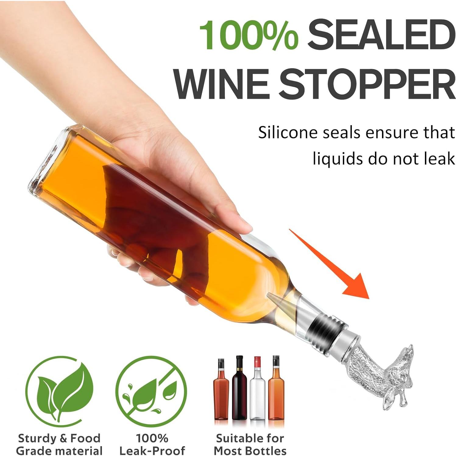 Tapones de vino Jirafa de silicona reutilizables - Set de 2