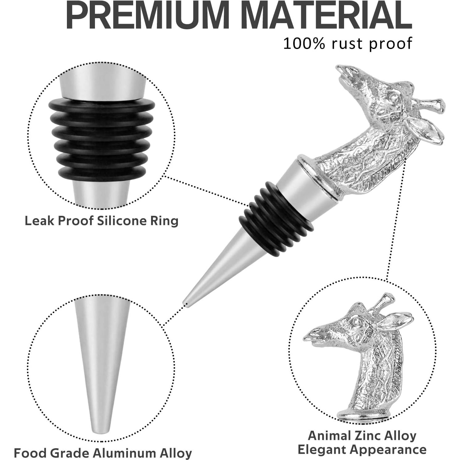 Tapones de vino Jirafa de silicona reutilizables - Set de 2