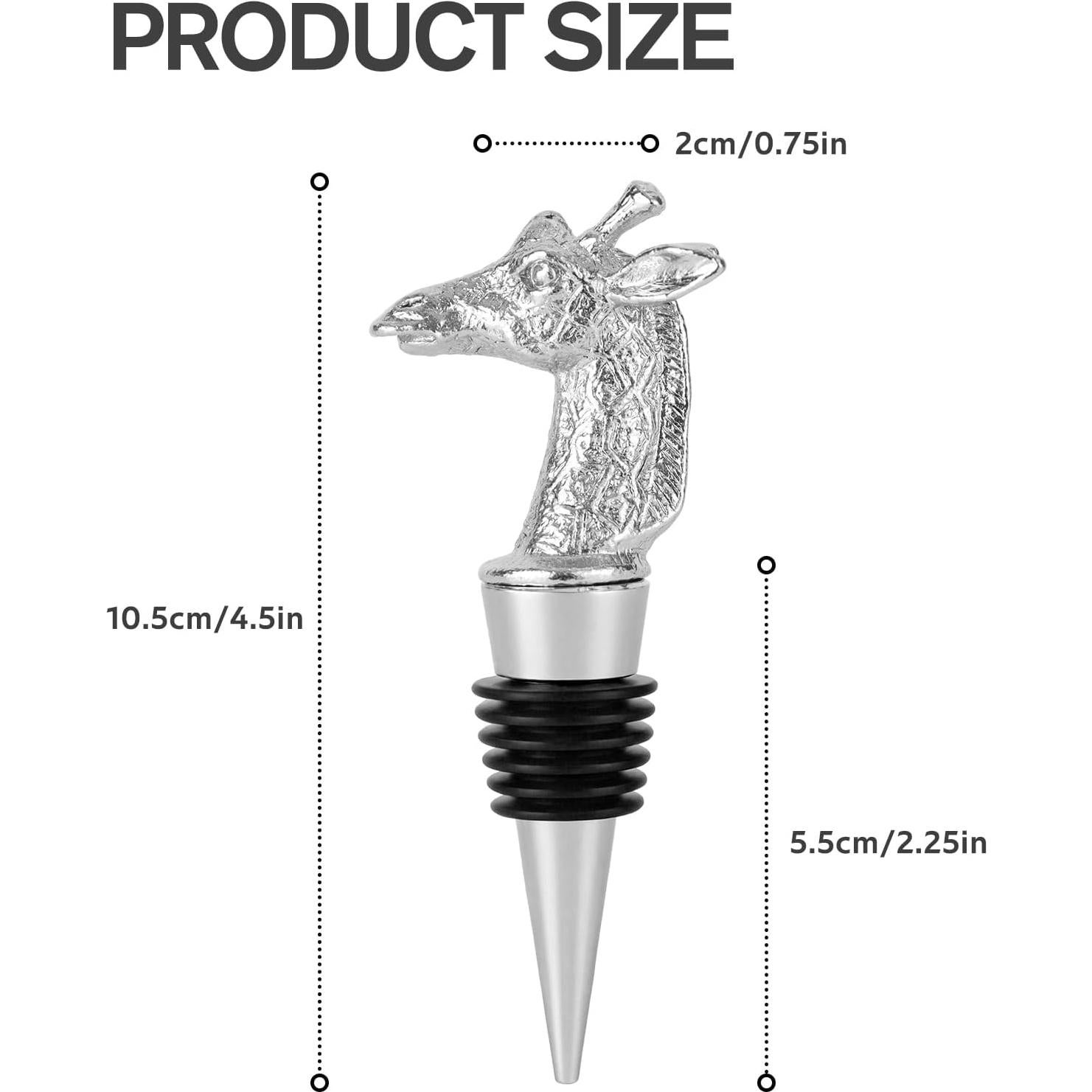 Tapones de vino Jirafa de silicona reutilizables - Set de 2