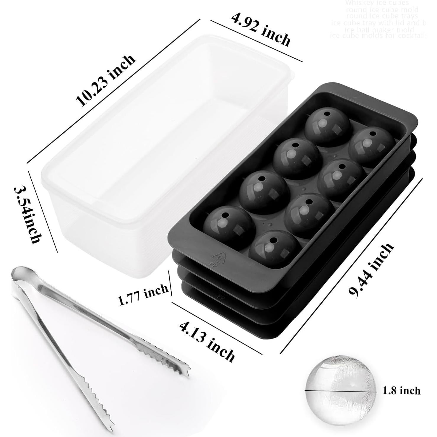 Molde de Cubos de Hielo Redondos AIBIRUI - 2 Bandejas, 16 Esferas