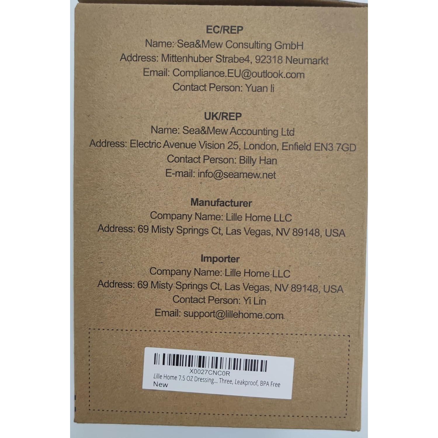 Contenedor de Aderezo Lille Home Acero Inoxidable 221.6 ml - Juego de 3