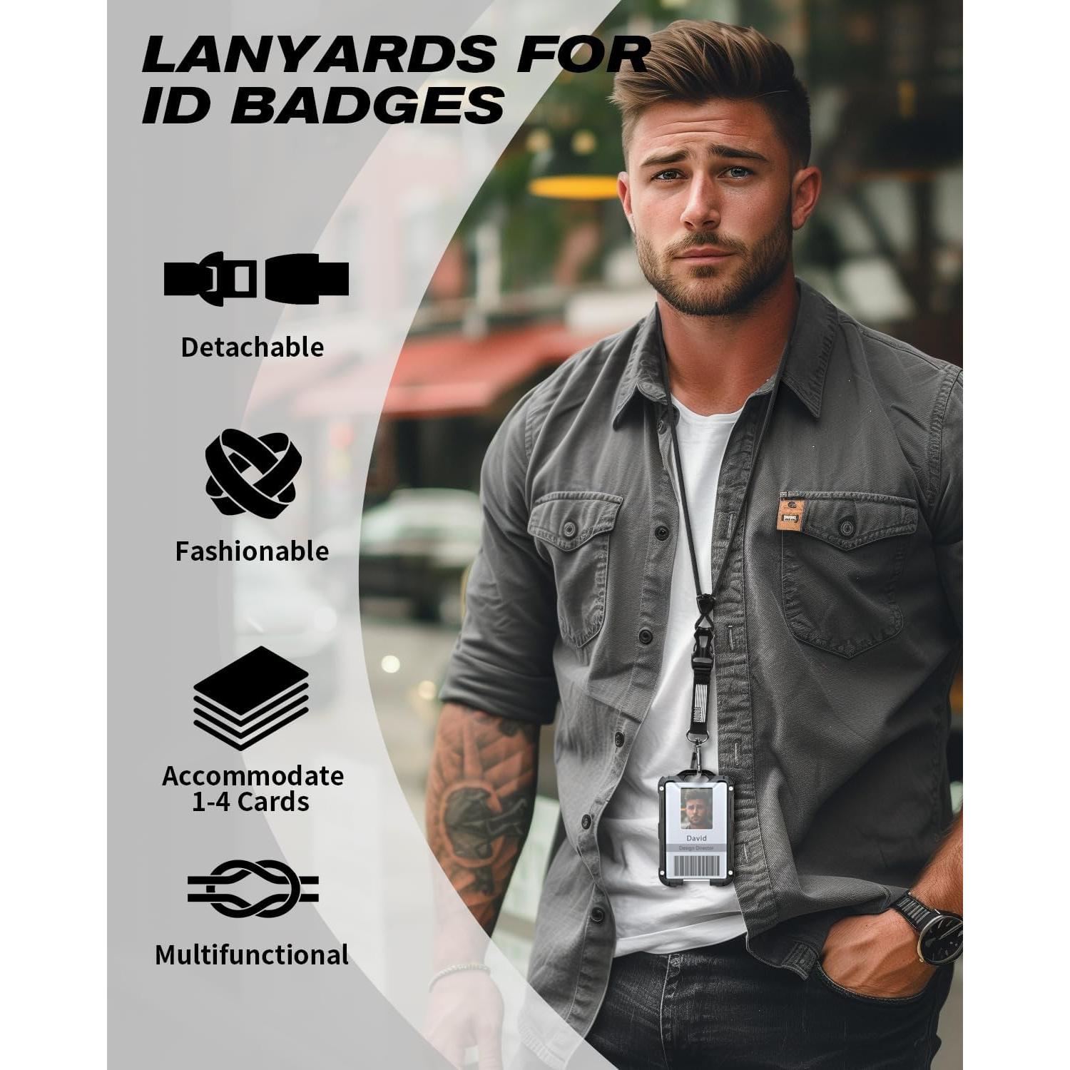 Soporte de Insignia LIUGX con Cordón de Seguridad Negro