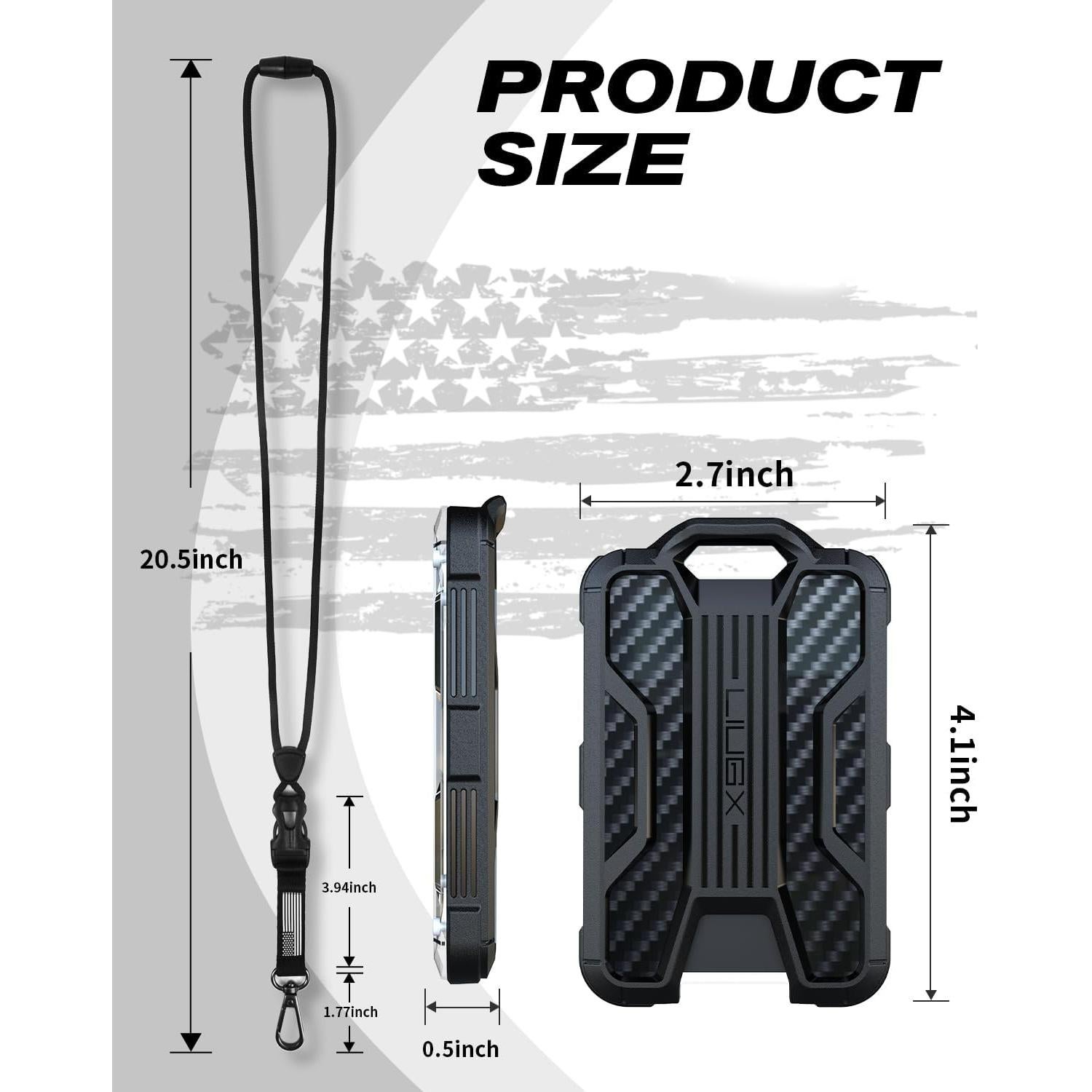 Soporte de Insignia LIUGX con Cordón de Seguridad Negro