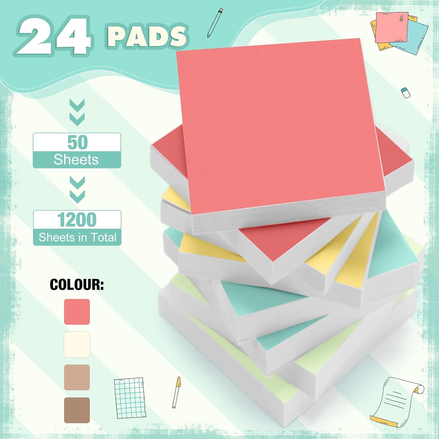 Notas Adhesivas Fainne 24 Piezas 5.08x5.08 cm Color Brillante