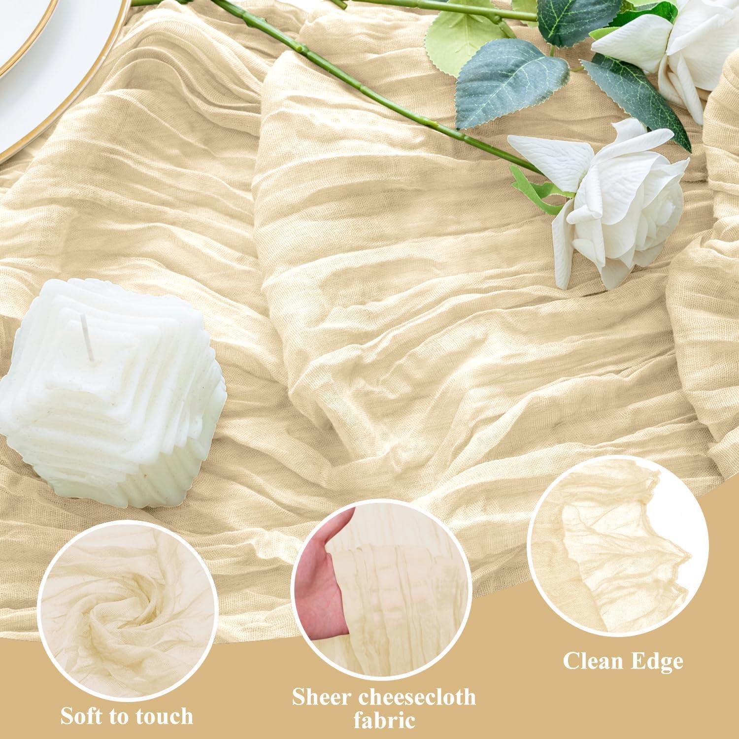 Camino de Mesa Gasa Beige 3M Xiomot para Bodas y Fiestas