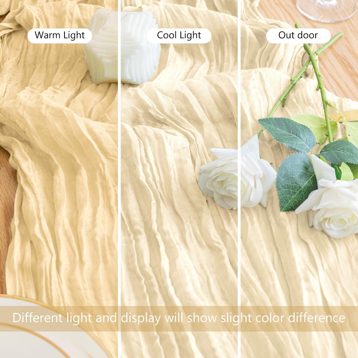 Camino de Mesa Gasa Beige 3M Xiomot para Bodas y Fiestas